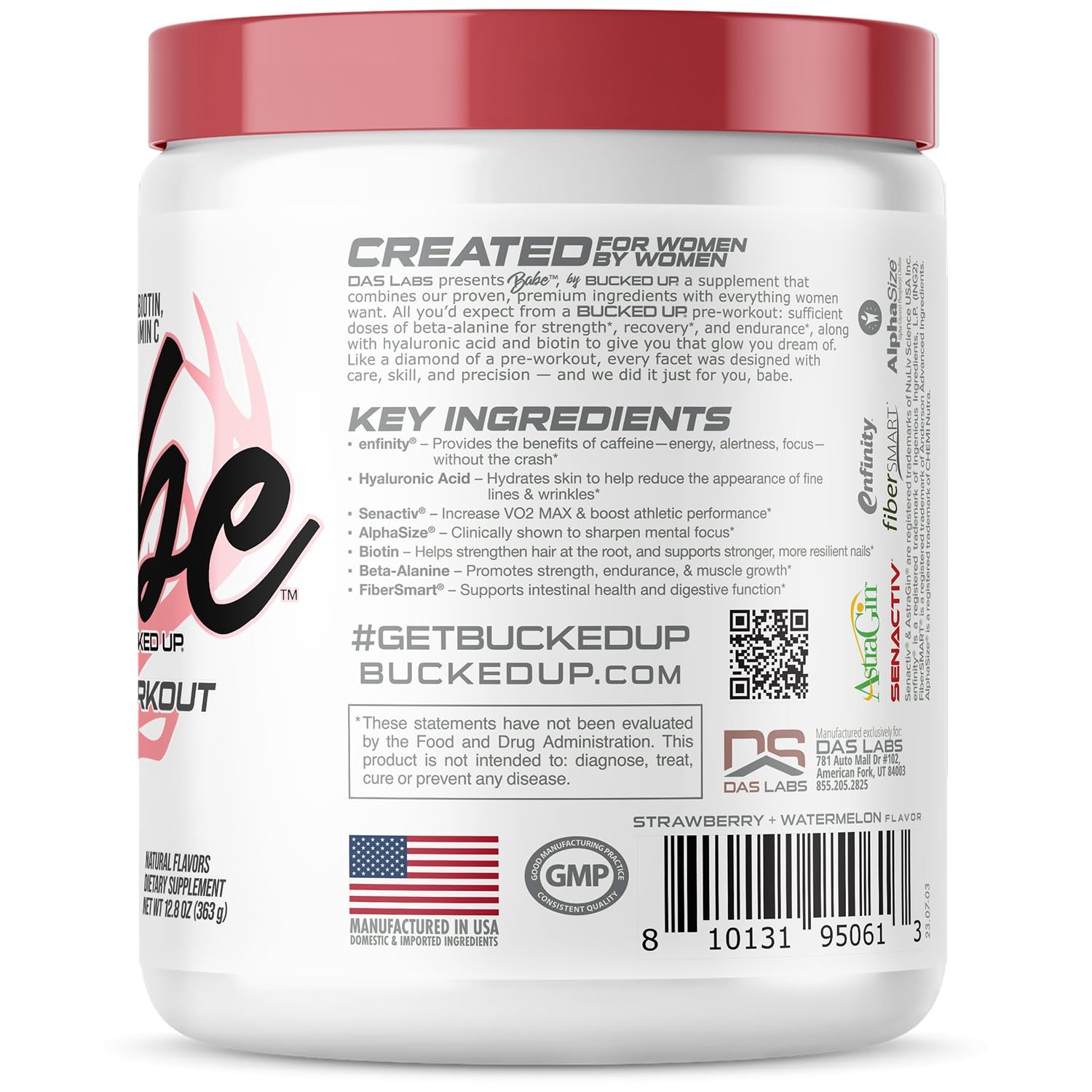 Babe Pre Workout powder for Women | Watermelon Splash | 6g Citrulline, 2g Bet…
