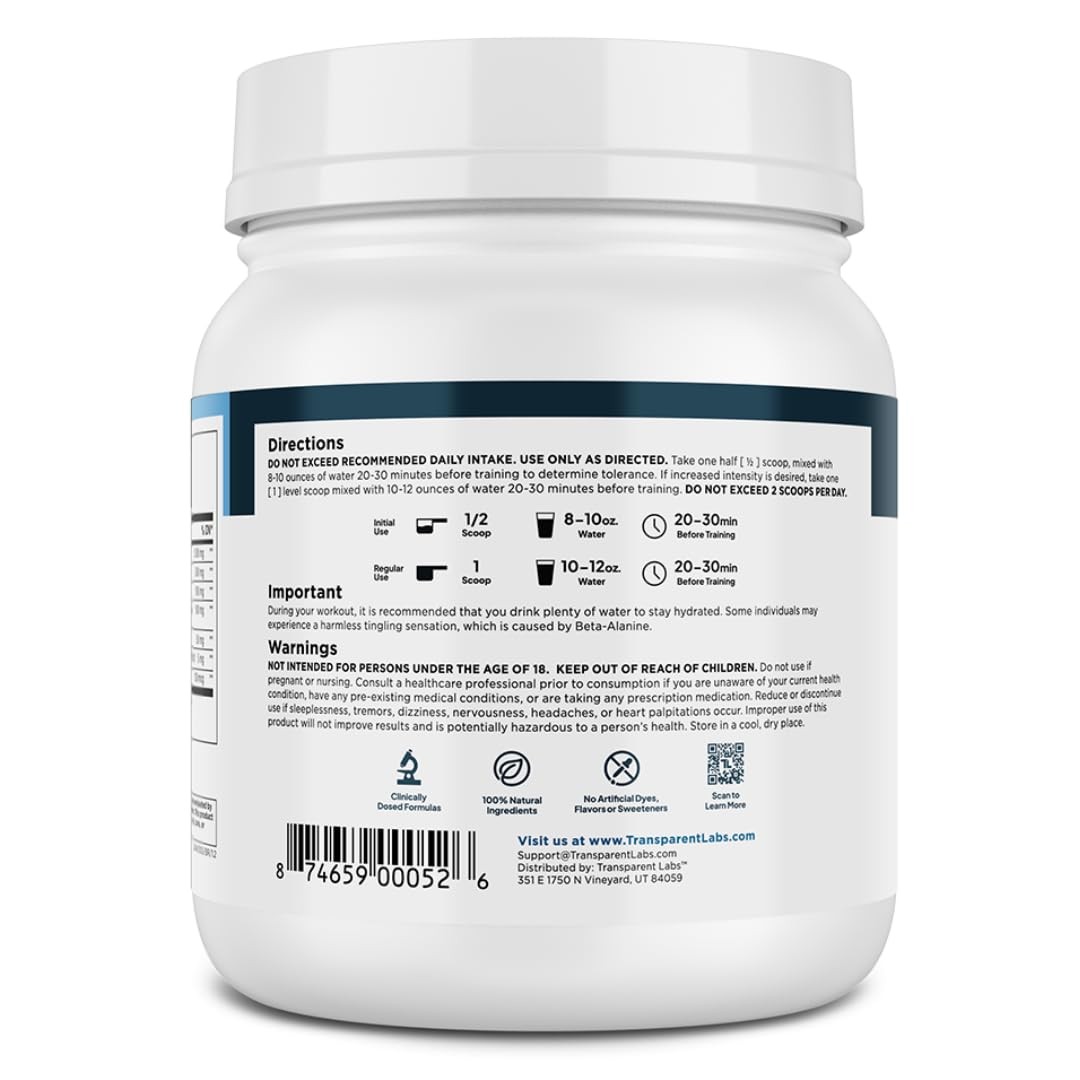 Transparent Labs Lean Pre-Workout – Body 30 Sevings (Pack of 1), No Color