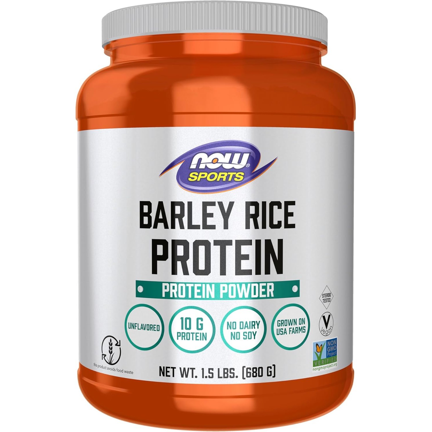 NOW Sports Barley Rice Protein Powder,10 Grams Protein per Serving,1.5 Pounds