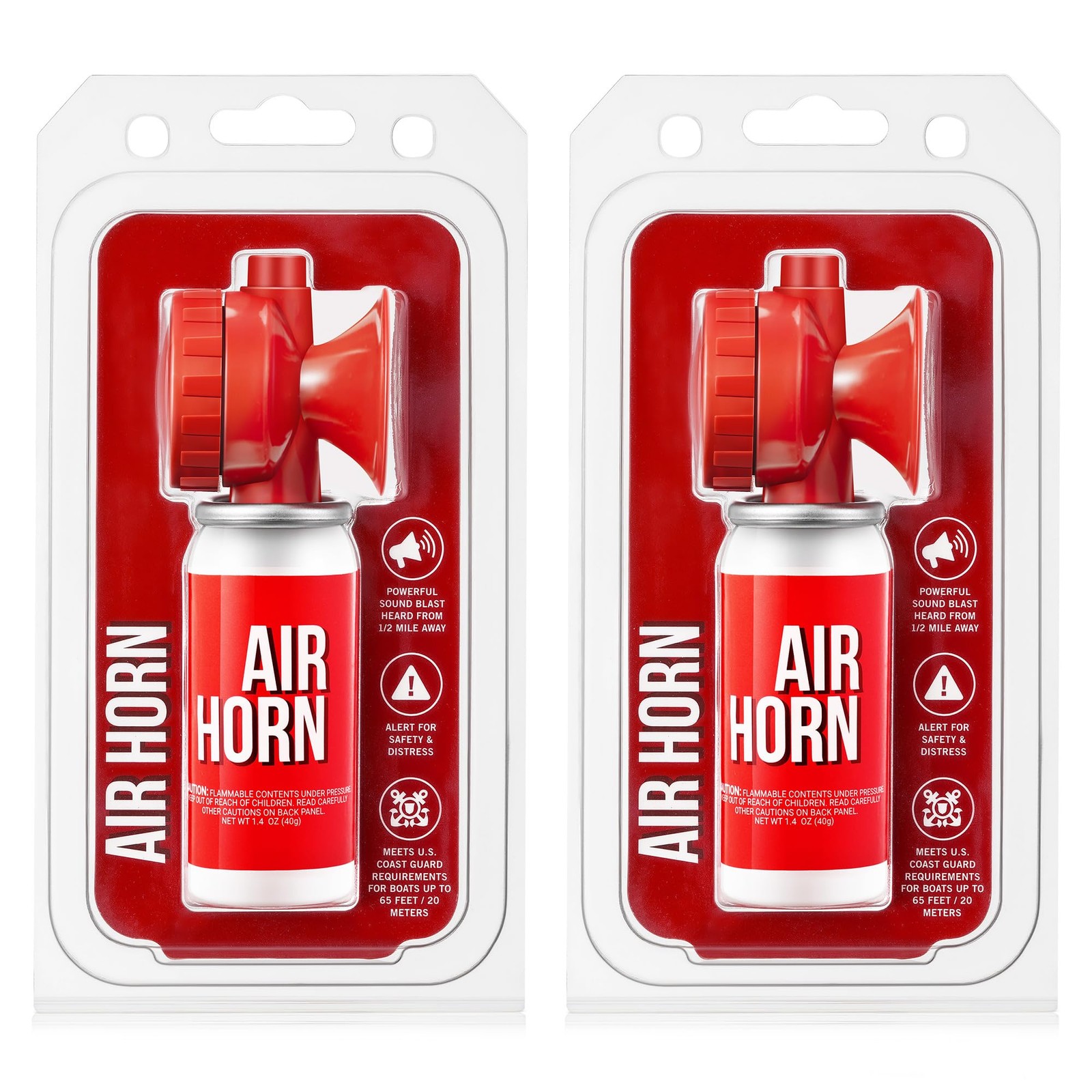 Saillong 2-Pack 1.4oz Boat Air Horns – Loud Marine Safety Mini Horn Can Set