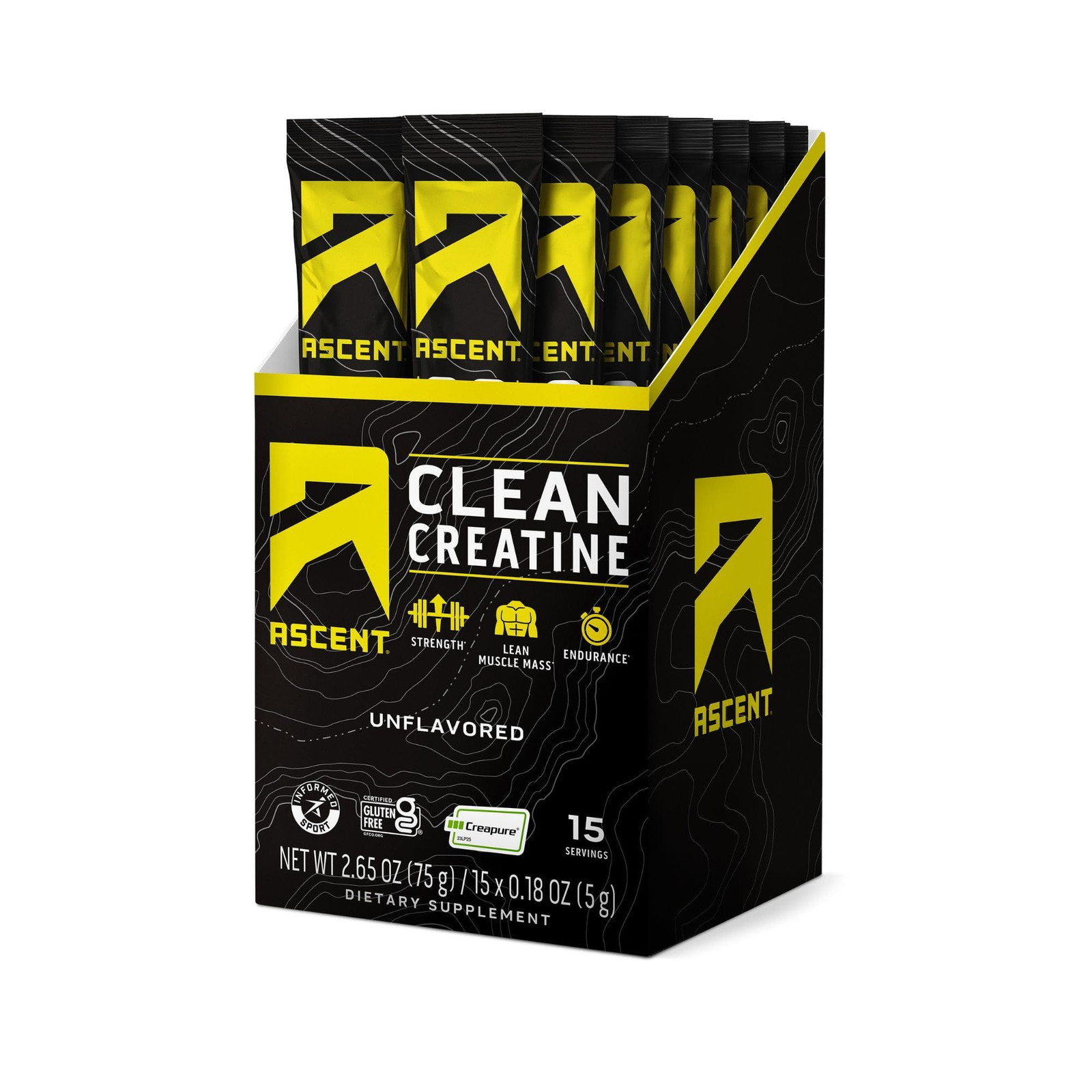 Ascent Clean Creatine Monohydrate Powder – 5G Per 15 Servings (Pack of 1)