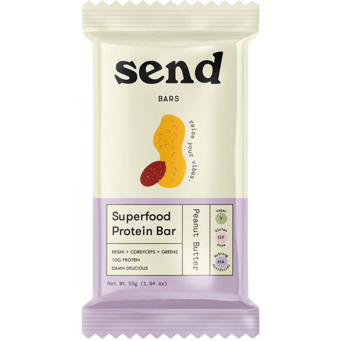 Send Bars Peanut Butter Pack – Natural Protein Energy Snacks, 8-Pack