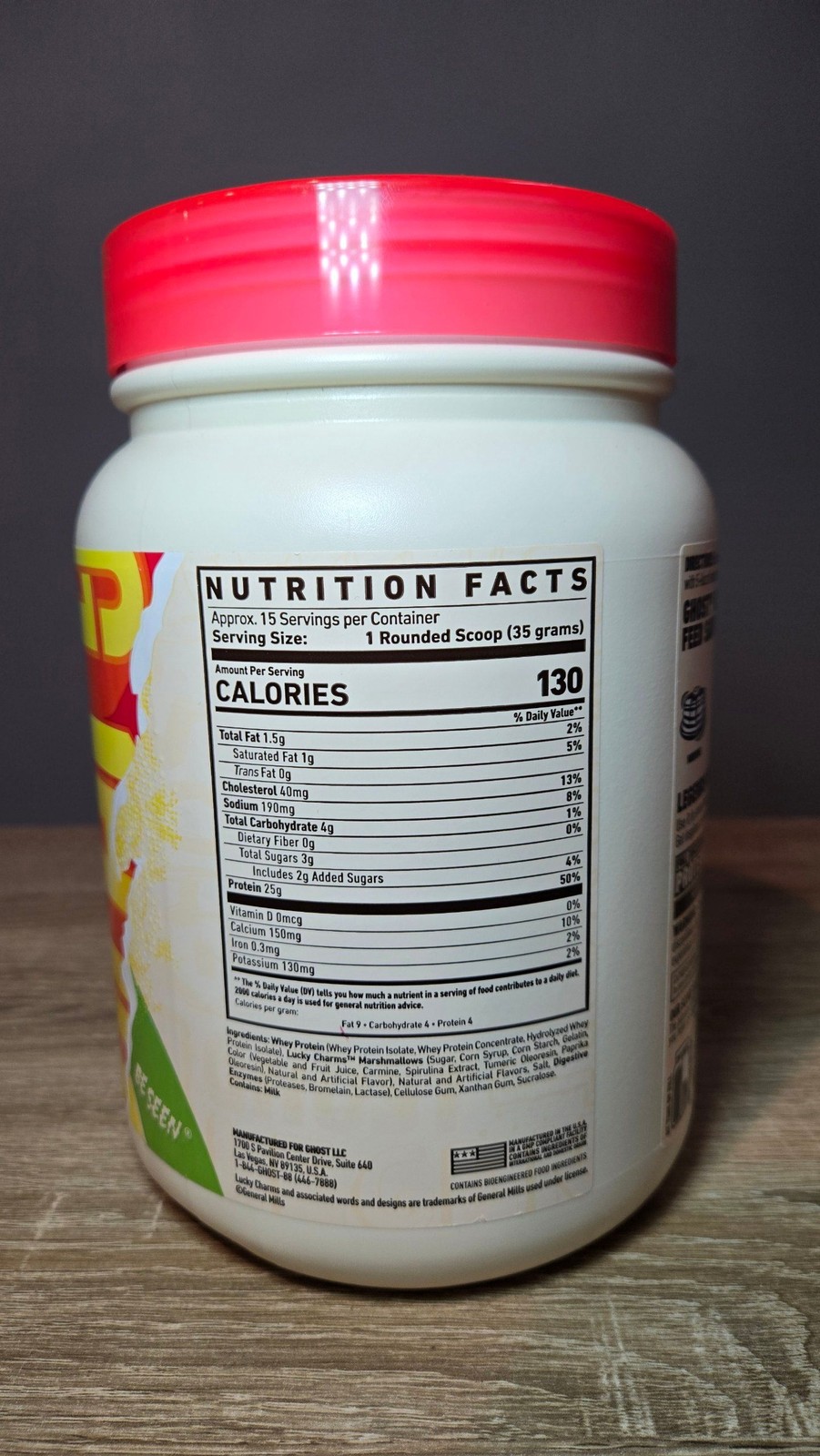GHOST Whey Protein Powder Lucky Charms Cereal Milk 1.15 lb – New