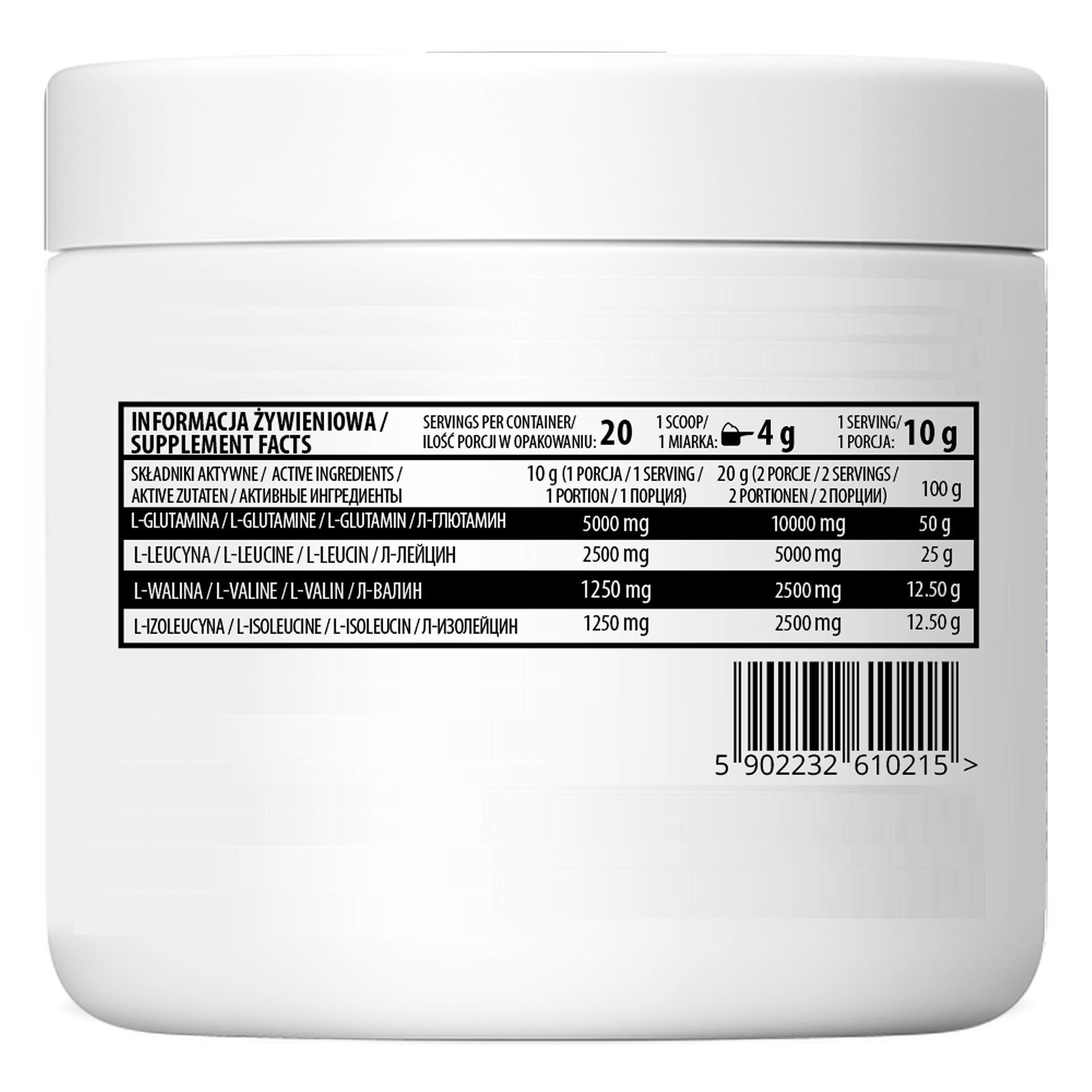 OstroVit BCAA + Glutamine 200g Whey Protein Amino Acids Muscle Growth & Recovery