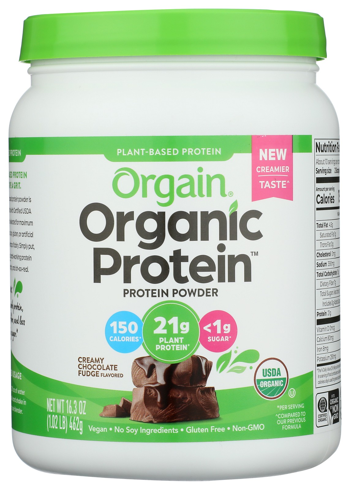 Organic Plant Based Protein Powder By Orgain Creamy Chocolate Fudge 1 Pack