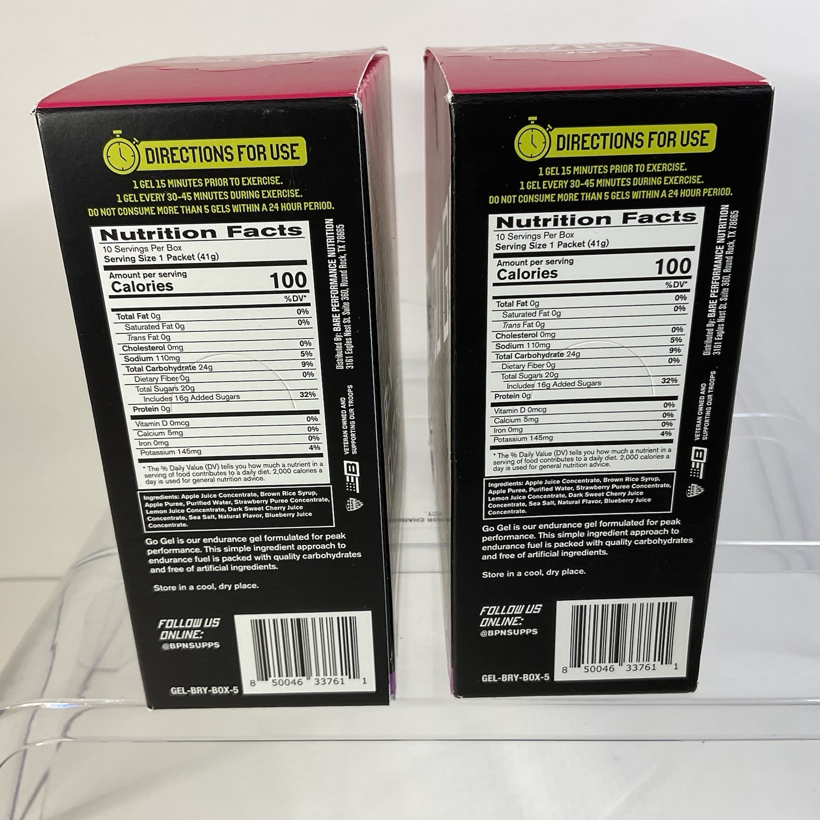 2 Boxes ~BPN Go Gel Endurance/Performance Mixed Berry 10 Packs Each- 8/2027!!!