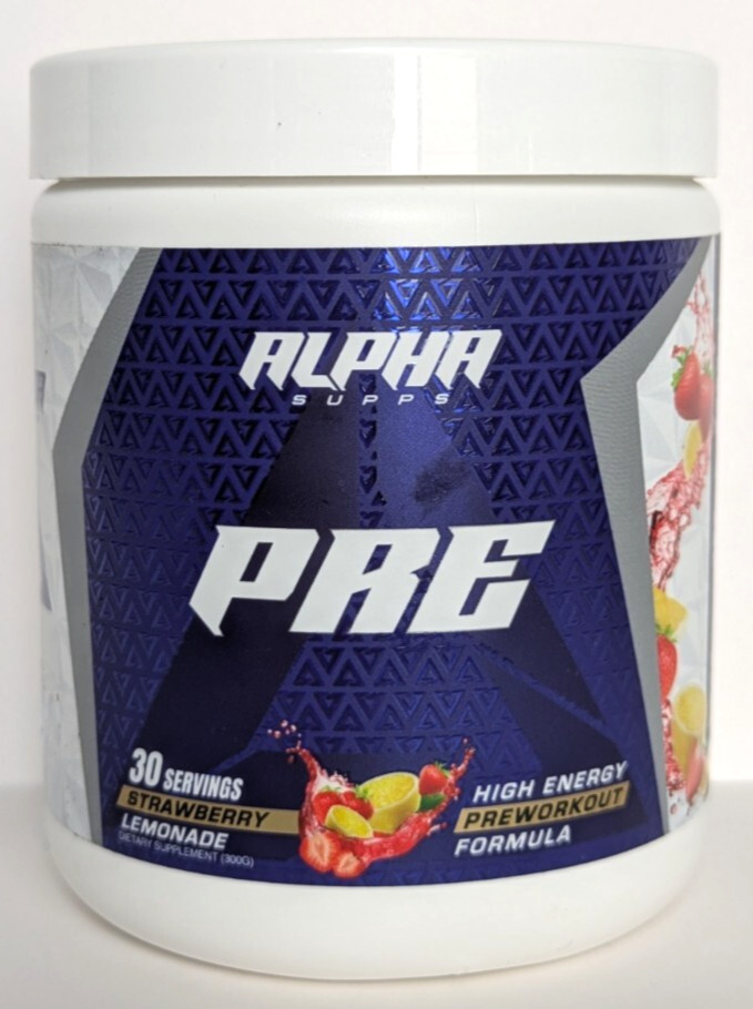 Alpha Supps Pre, High Energy Pre-Workout, 30 Servings, Straw Lemonade, Exp 12/27