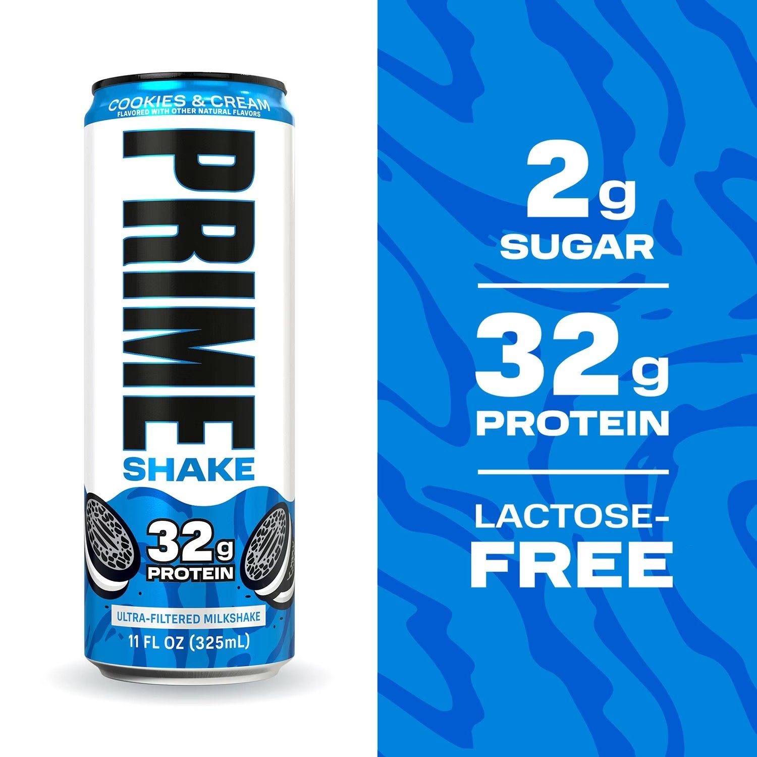 Prime 32g Protein Milk Shake, Cookies and Cream, 11 fl. oz., 12 pk.