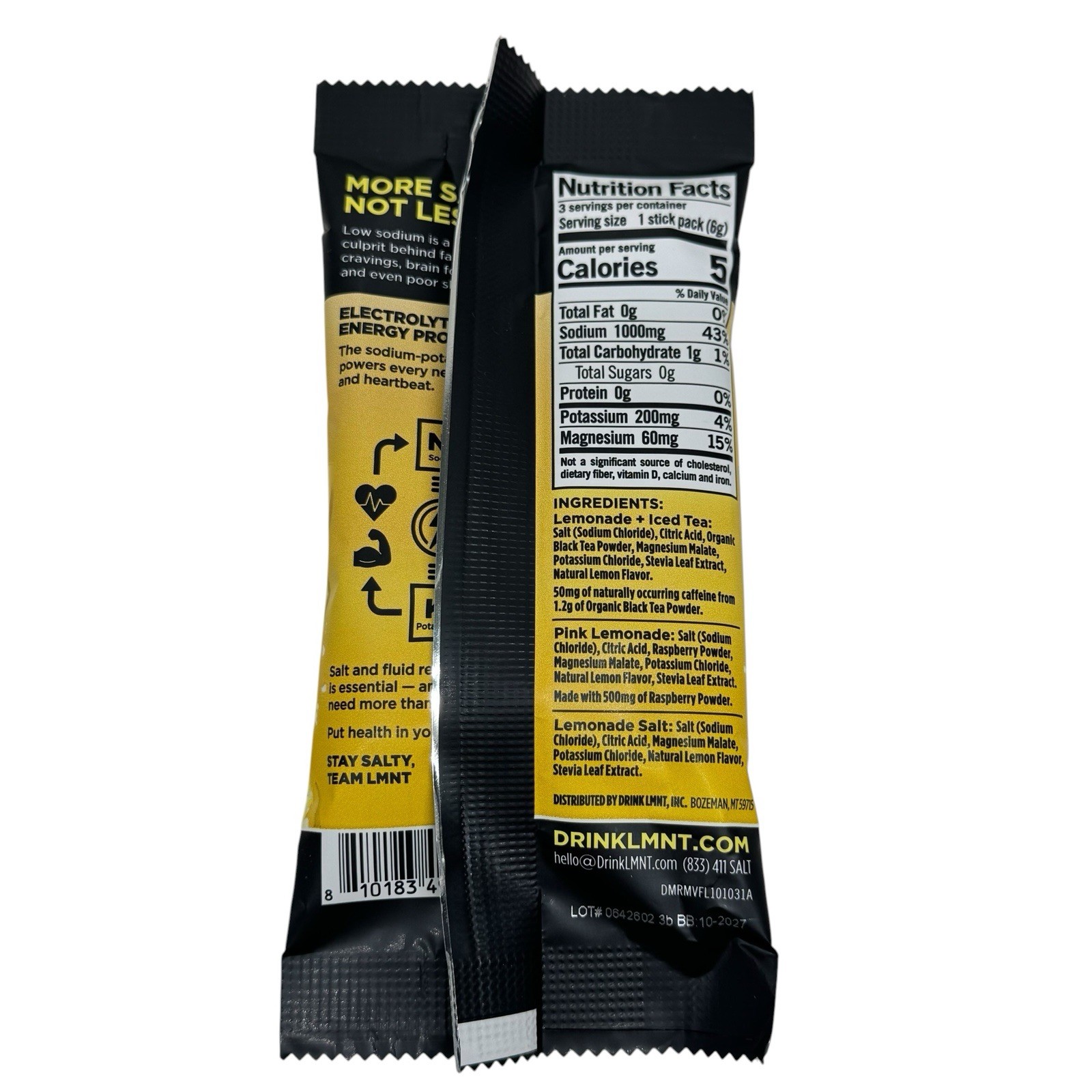LMNT Electrolyte Drink Mix 3 Pack NEW LEMONADE FLAVORS Hydration Zero Sugar Keto