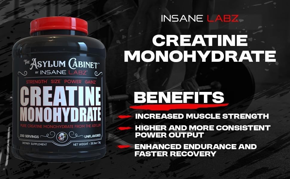 Unflavored Creatine Monohydrate – 60 Servings, 5g Per Serving for Strength