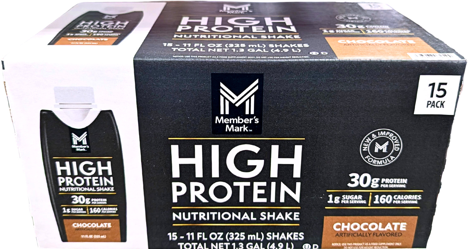 Member’s Mark 30g High Protein Nutritional Shake Chocolate 15×11 Fl Oz EXP 07/26