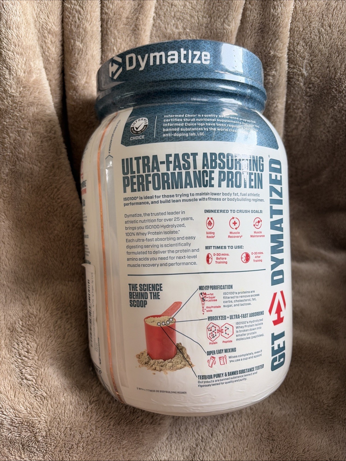 Dymatize ISO 100 Hydrolyzed ProteinPowder 1.43lb Chocolate Peanut Butter Exp3.27
