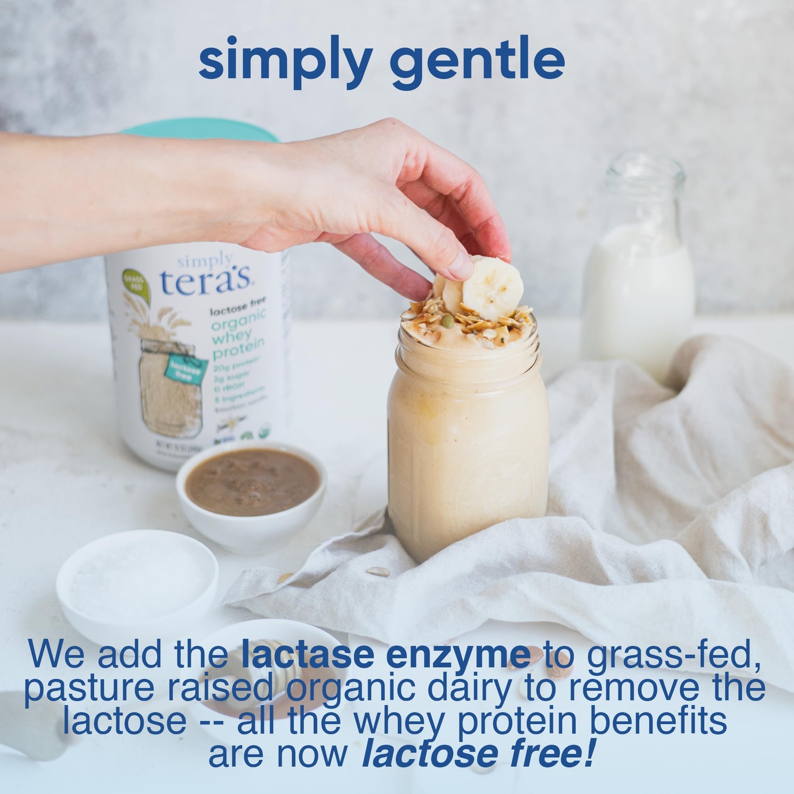 Lactose Free Organic Whey Protein Powder 20g Protein Natural Sweeteners