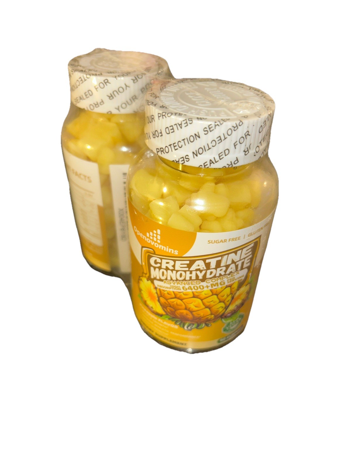 Creatine Monohydrate Gummies, Pineapple Flavor, Energy Muscle Support 2 Pack