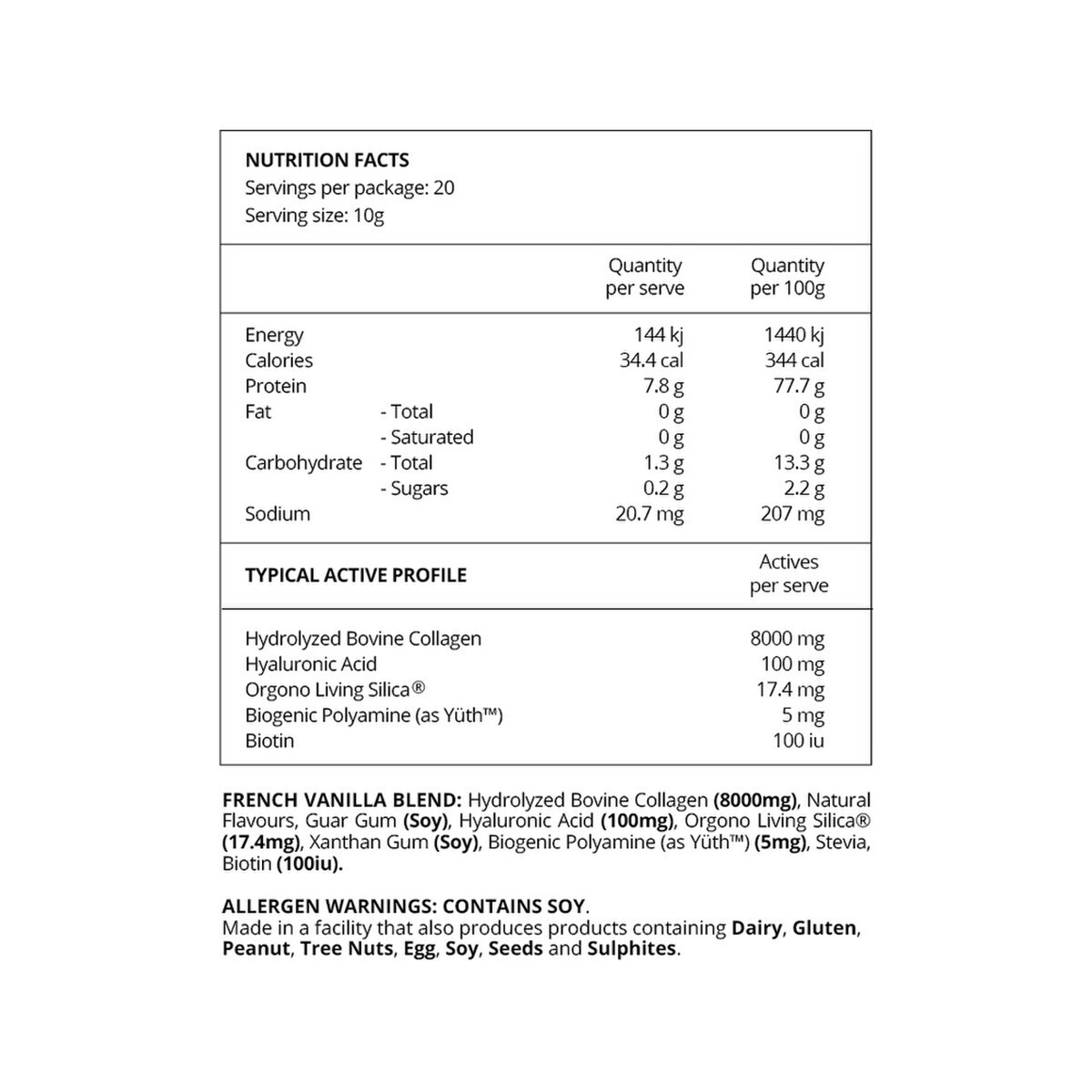New Before You Speak Collagen Complex French Vanilla 200g