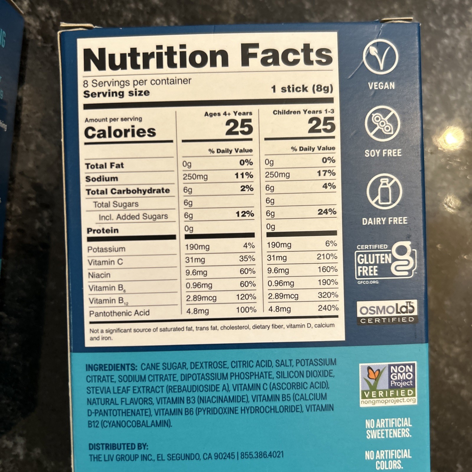 5 Liquid IVHydration Multiplier Electrolyte Drink Mix Kid Tropical Punch 12/26+