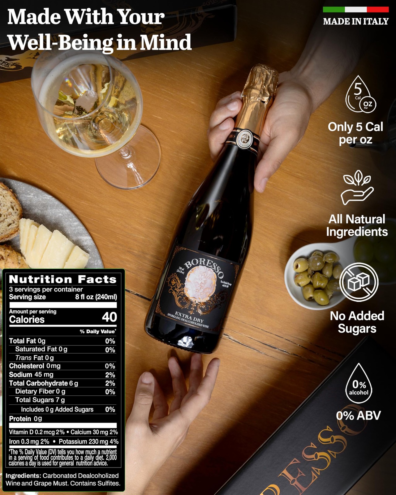 Extra Dry 0.0% ABV Non-Alcoholic Sparkling Wine With Gift Box Perfect Alcohol…