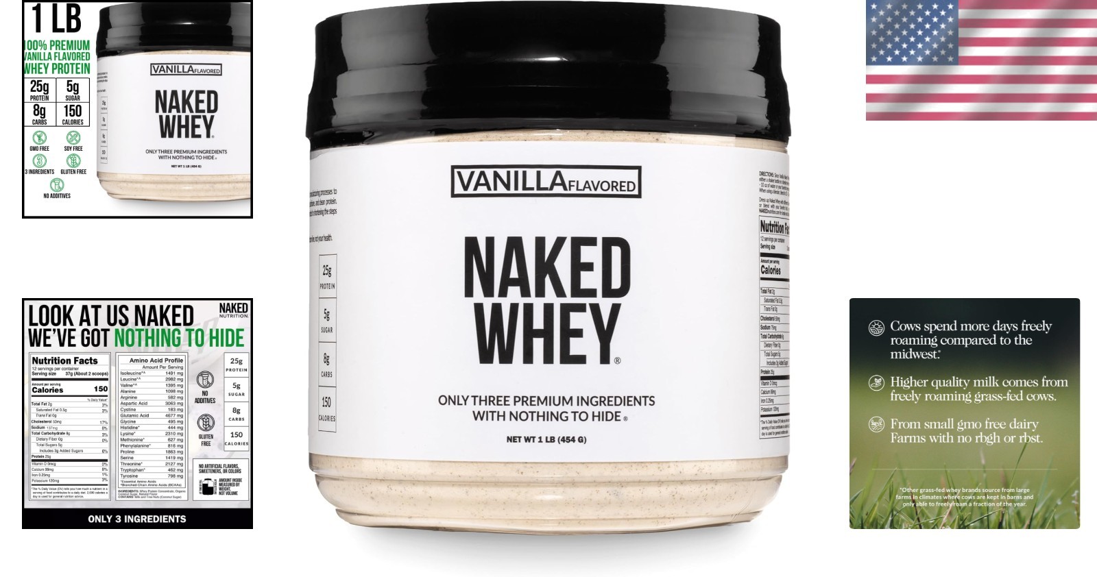 Cold Processed Vanilla Whey Protein, 1Lb – 3 Ingredients for Powerful Recovery