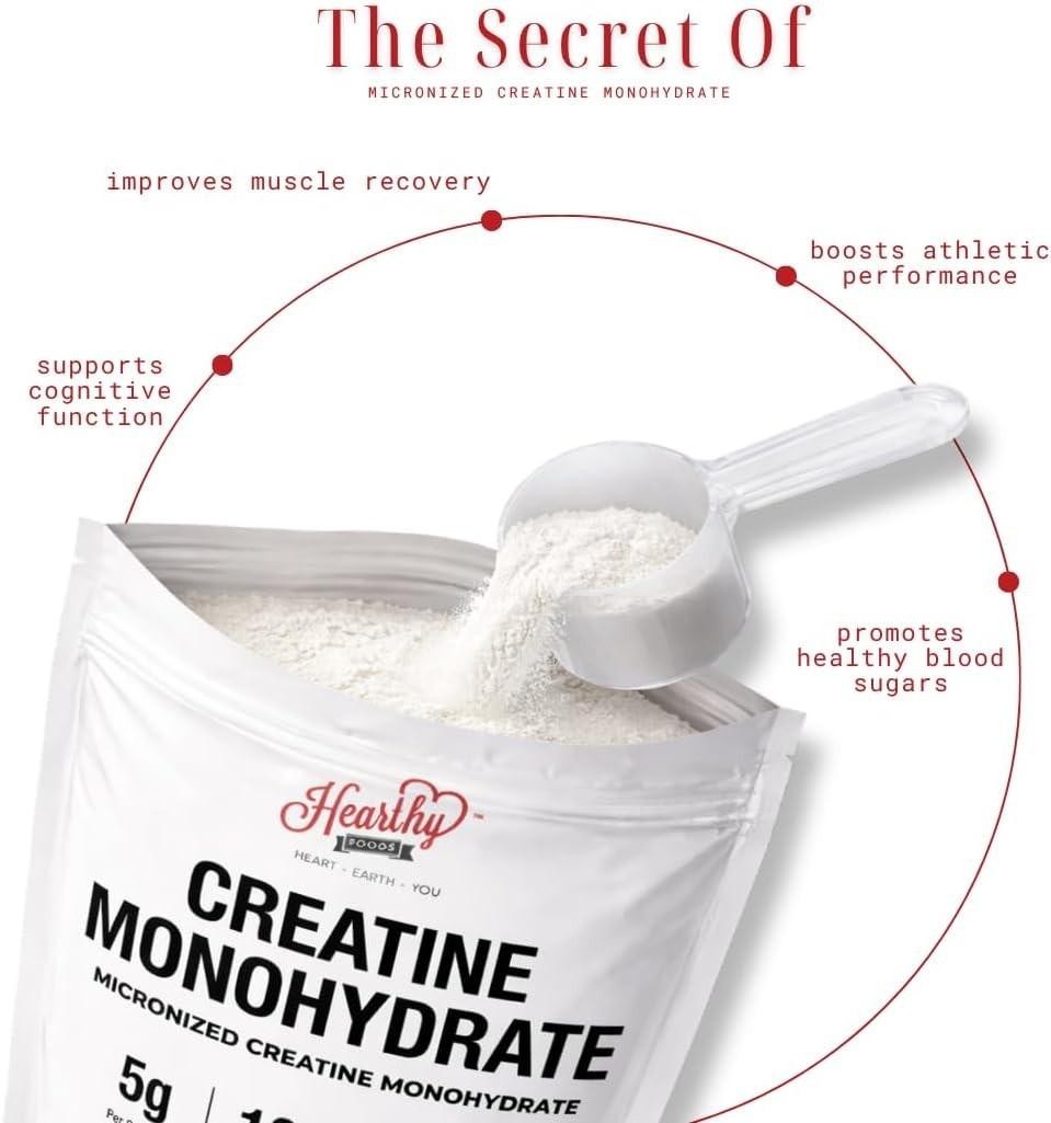 Creatine Monohydrate Micronized Powder 500g – 100 Servings, 5000mg Per Serving
