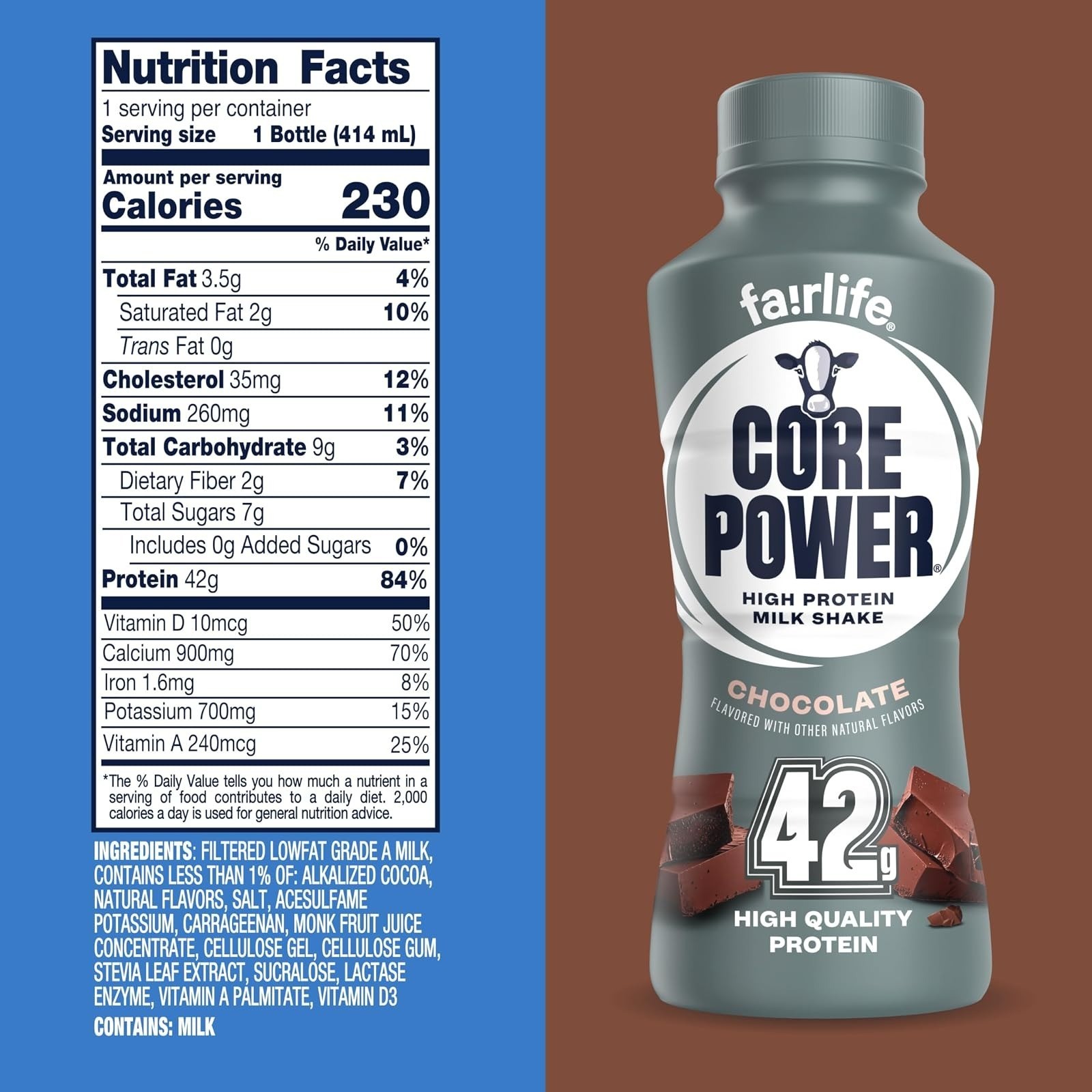 Core Power Elite Protein Shake 42g Chocolate 14oz 12 Pack