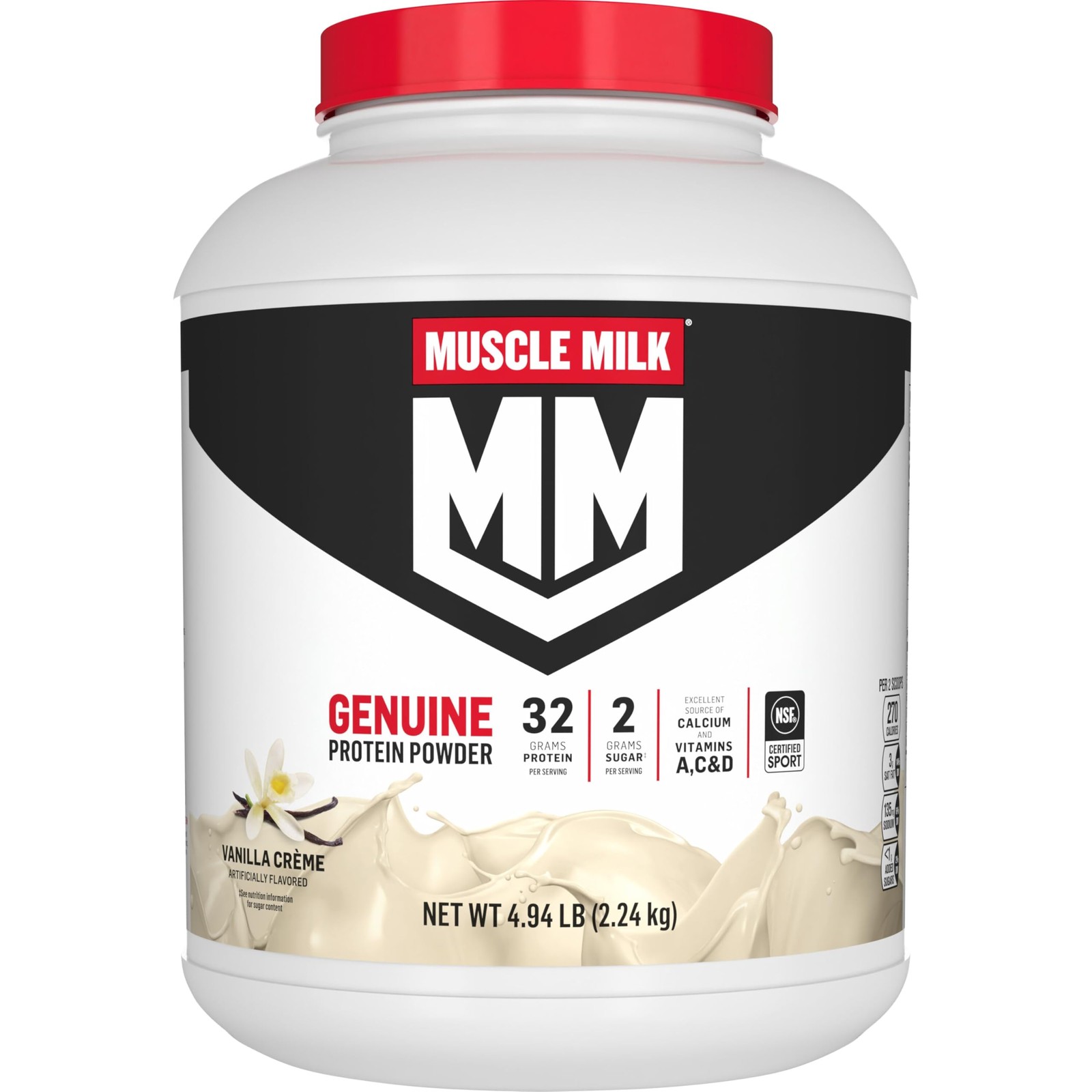 Protein Powder Muscle Milk Genuine Vanilla Creme 32g 4.94 Pound 56931 Servings