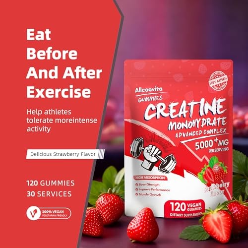 Creatine Monohydrate Gummies 5000mg 120ct Muscle Strength Energy