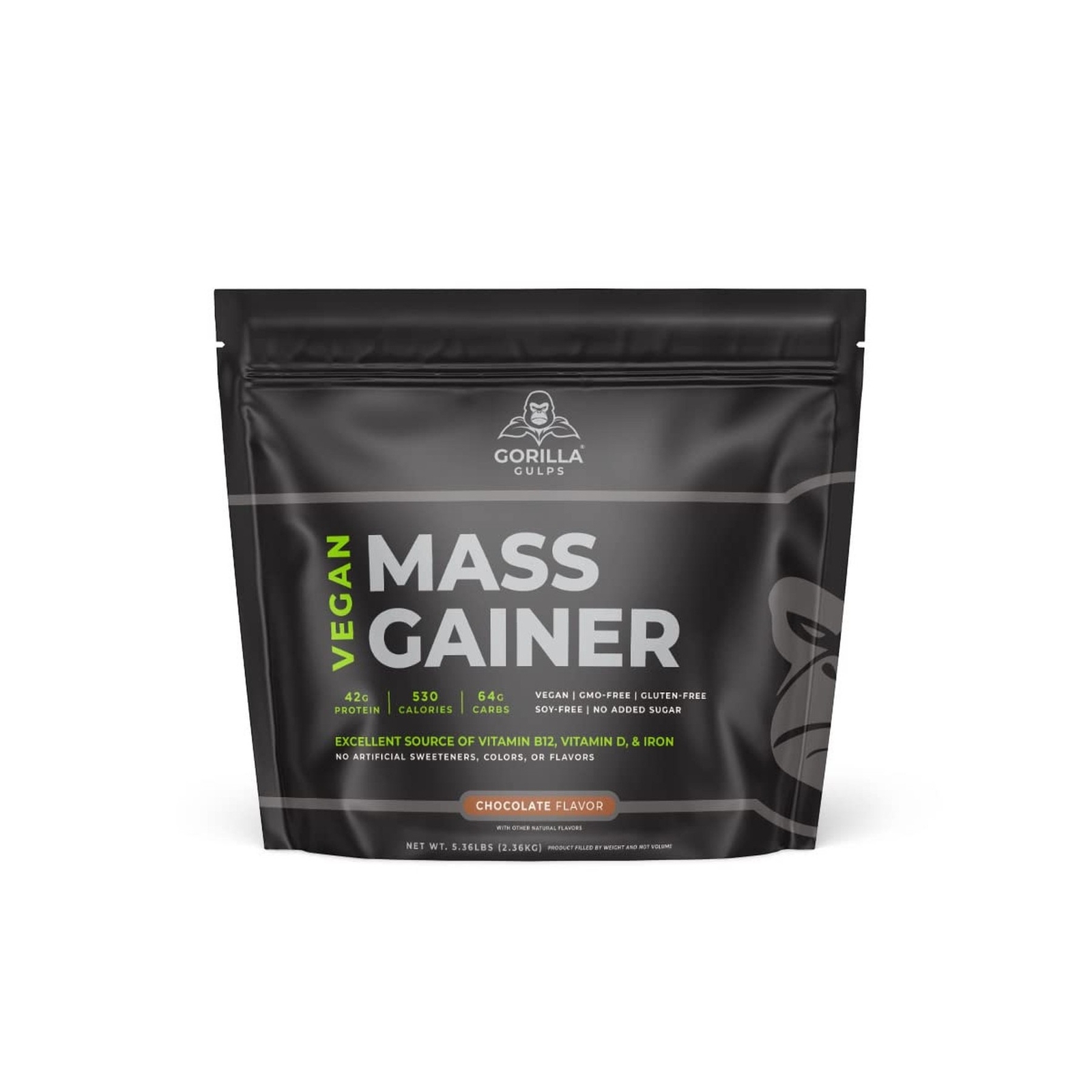 – Chocolate Vegan Mass Gainer – 5 lb Natural High Calorie Protein Po