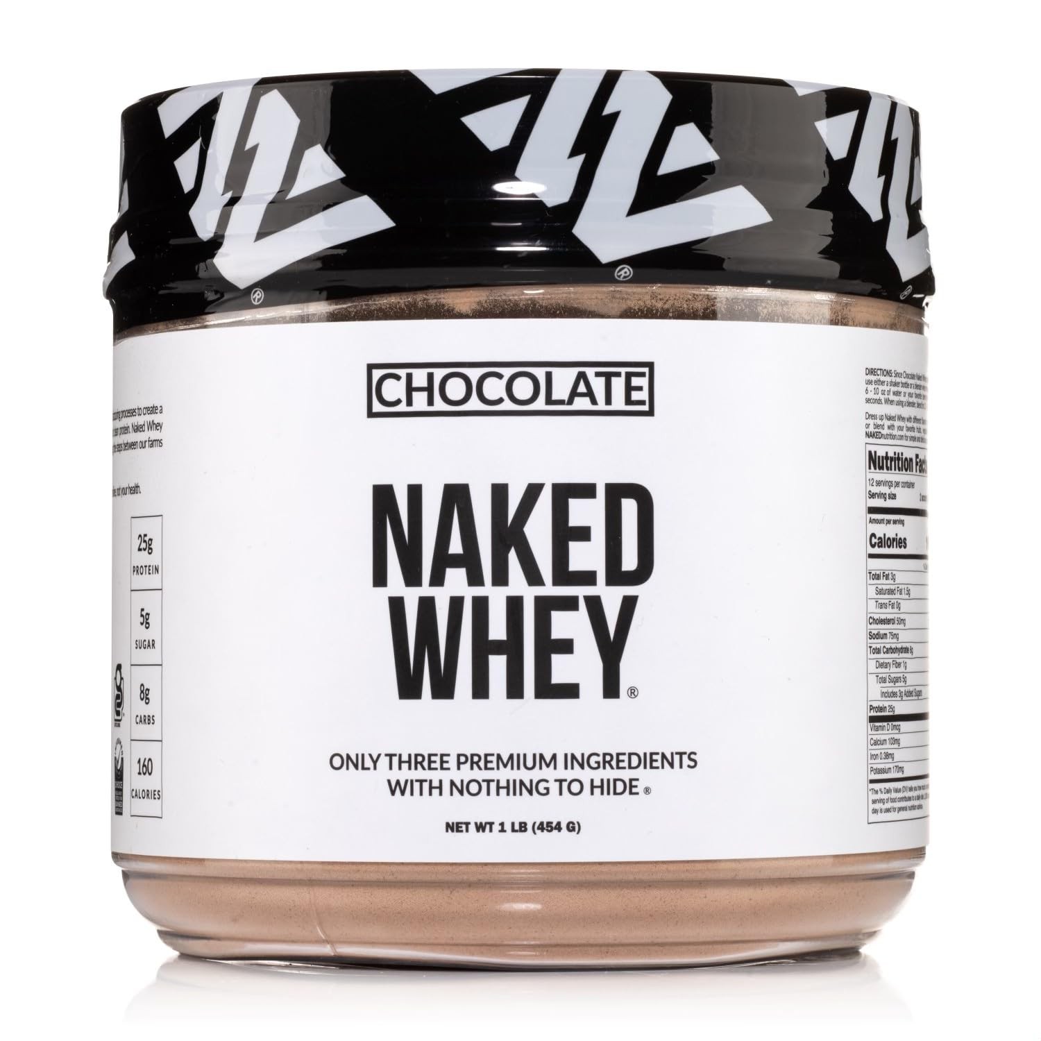 NAKED Chocolate Whey 1LB – All Natural Grass Fed 1 Pound (Pack of 1)