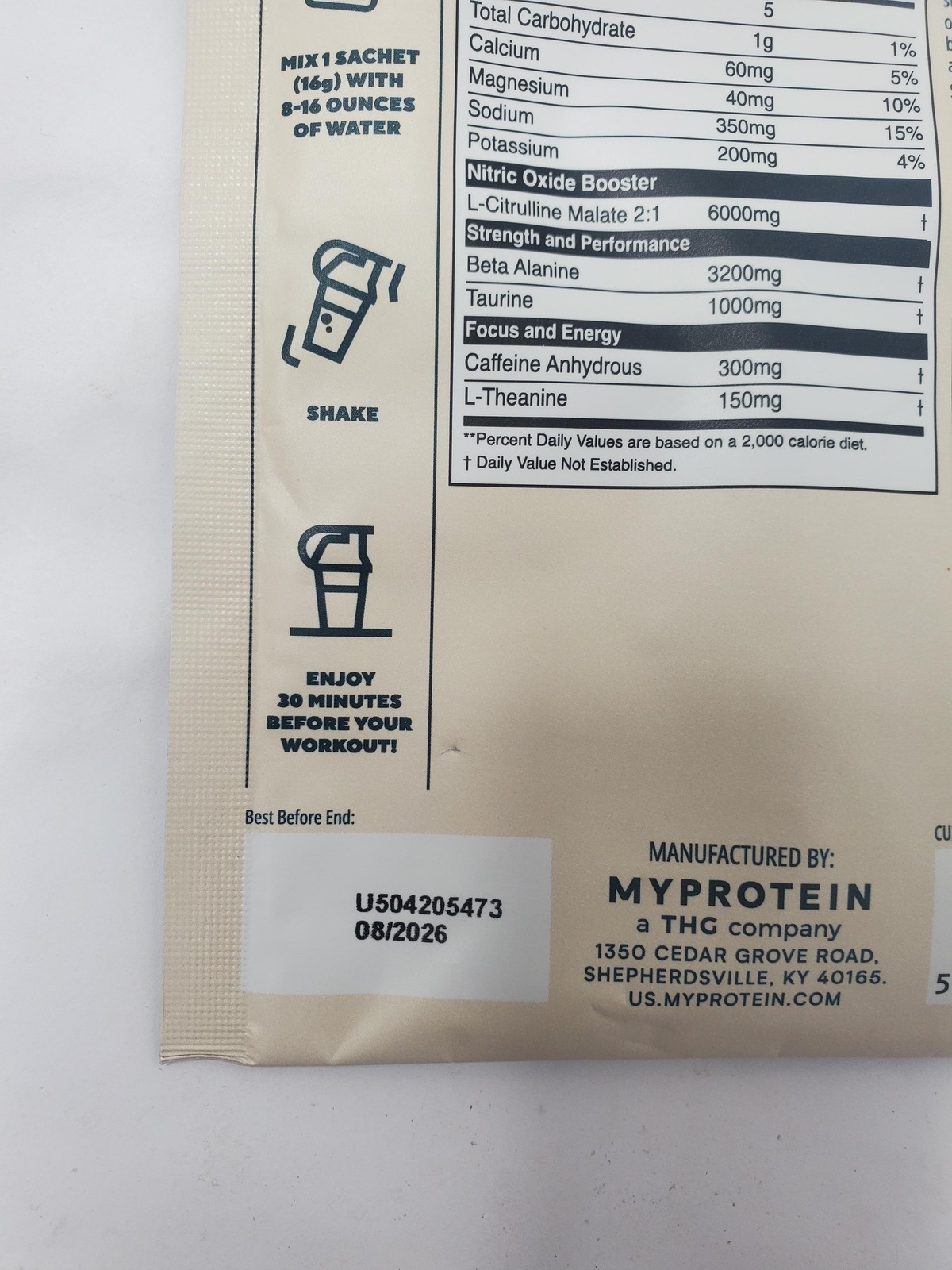10pk Myprotein Origin Pre-Workout Blue Raspberry 0.5oz Sachets Exp 08/26