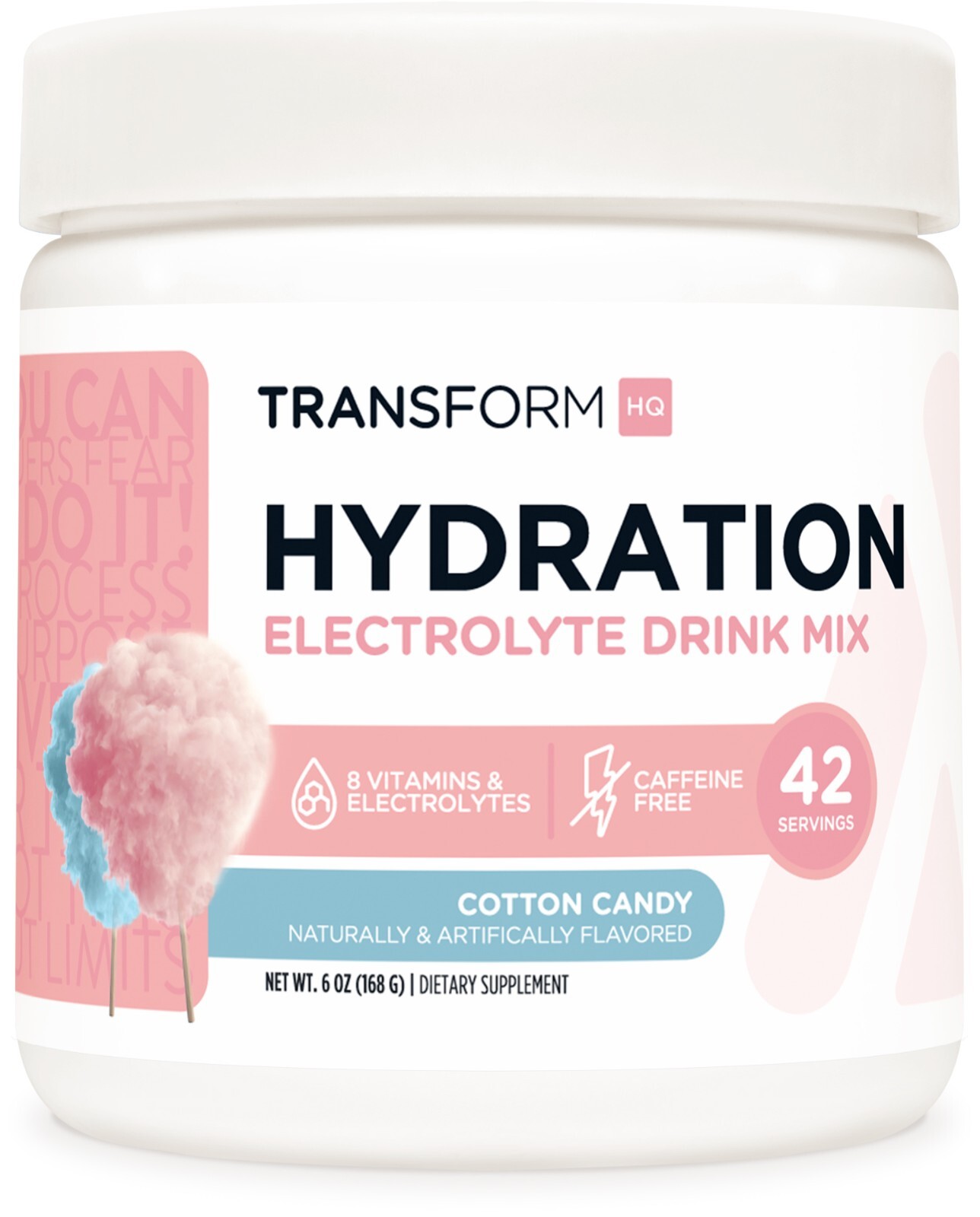 TransformHQ Hydration 42 Servings (Cotton Candy) – Electrolyte Drink Mix