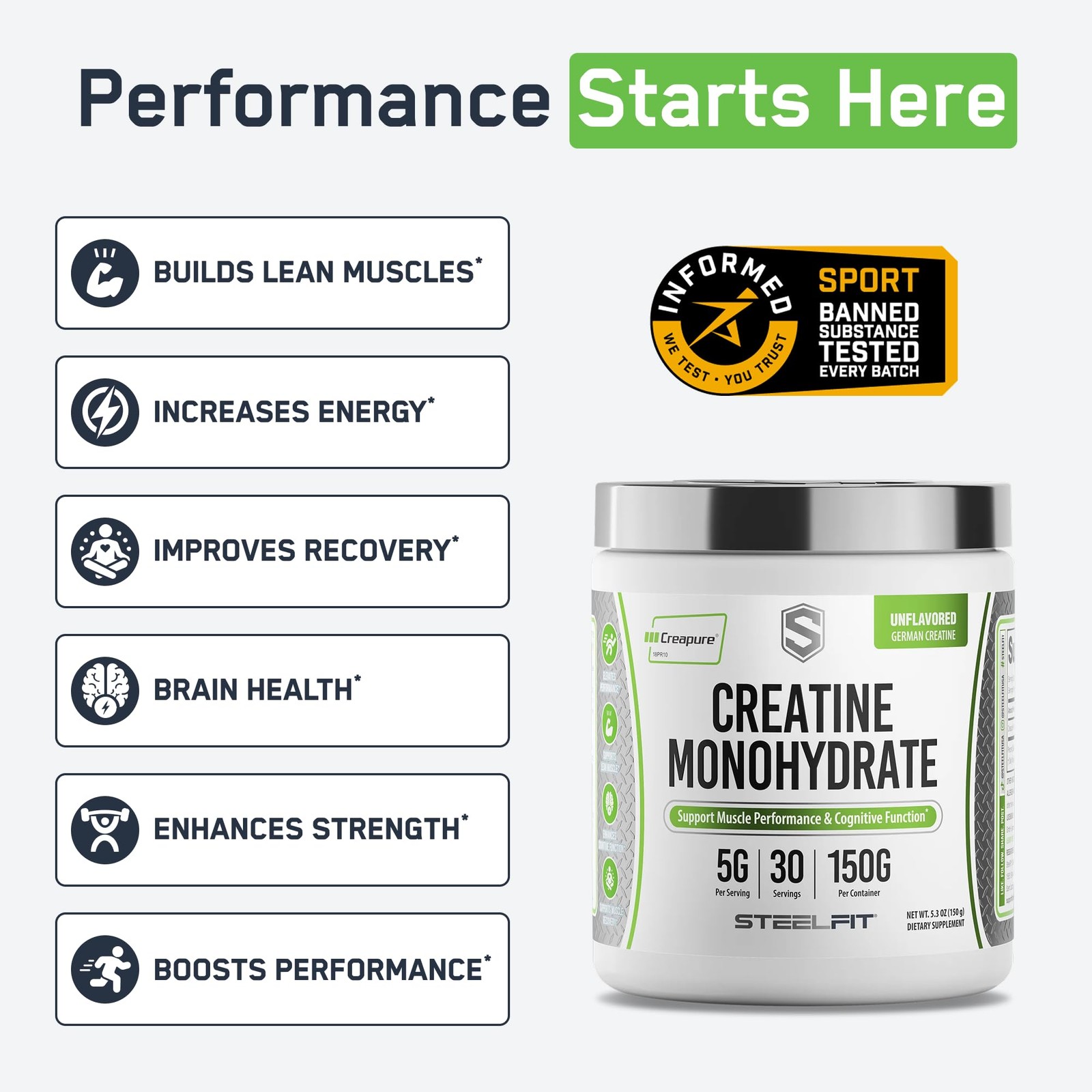 Creapure Creatine Monohydrate Powder – German Creatine Powder for Men & Women…