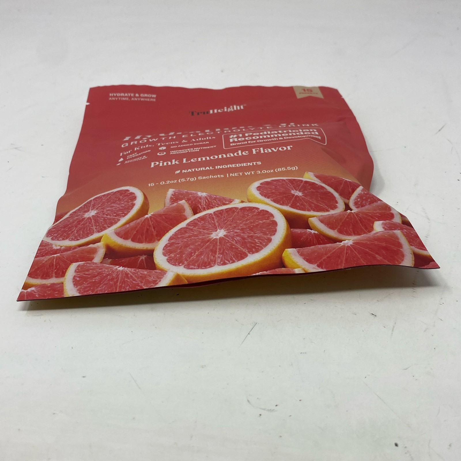 TruHeight Hydration Mix Pink Lemonade 15 Packets Electrolyte Drink