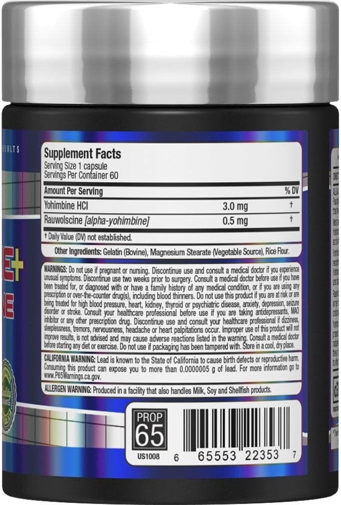 Yohimbine + Rauwolscine, 60 Capsules pack of 3