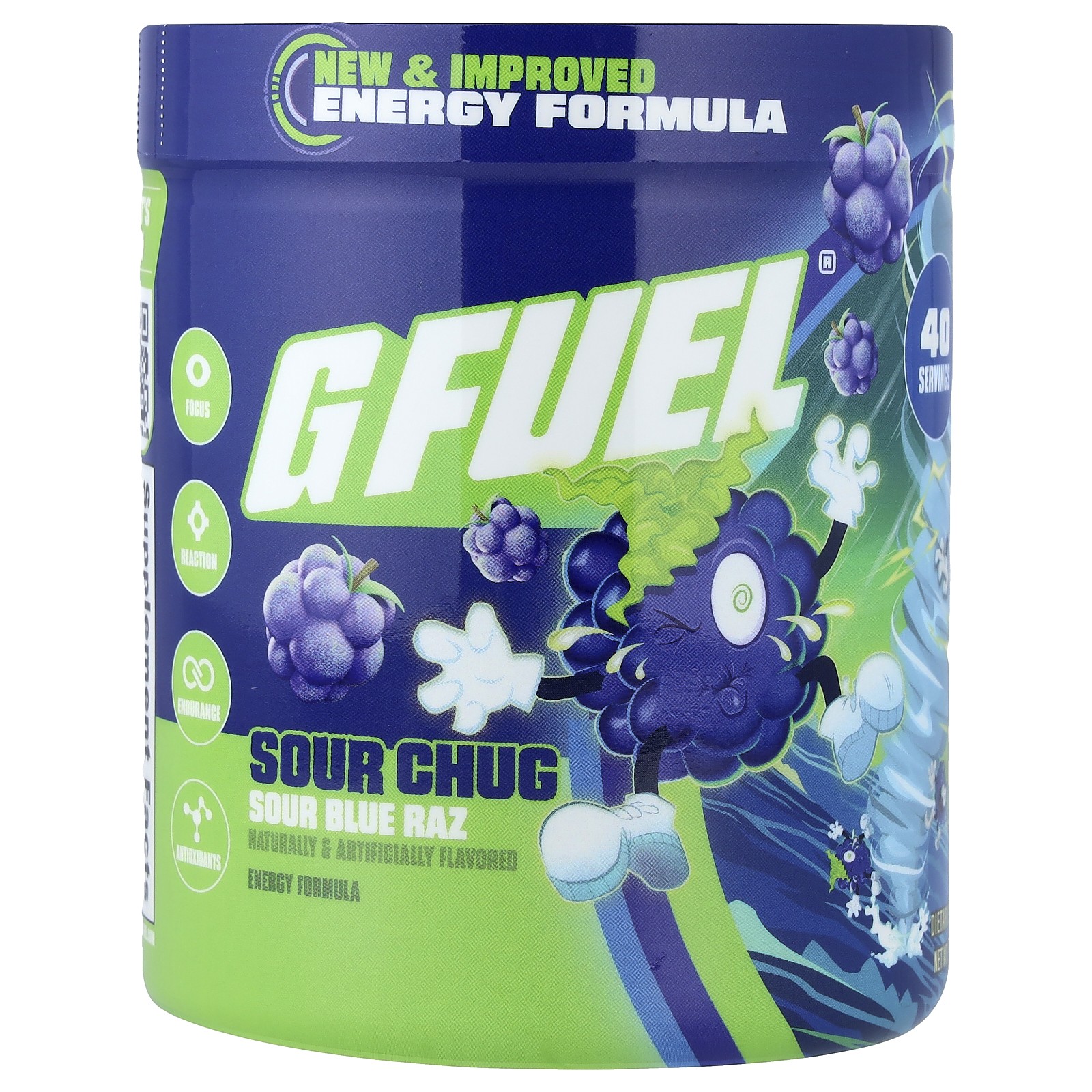 Energy Formula, Sour Chug, Sour Blue Raz, 9.6 oz (272 g)