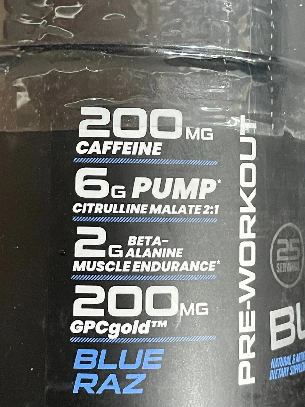 Bucked Up Pre-Workout BLUE RAZ Exp 9/2027 25 Servings
