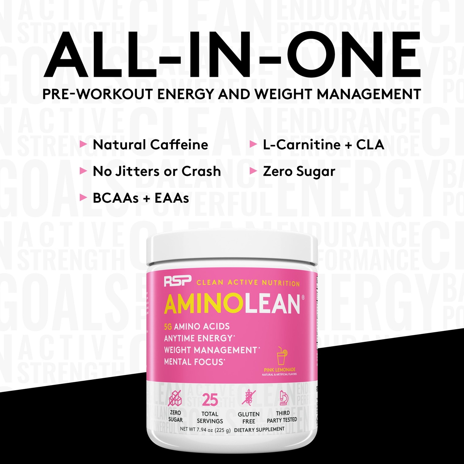 RSP Nutrition AminoLean Pre Workout Powder with BCAAs, Amino Acid Energy