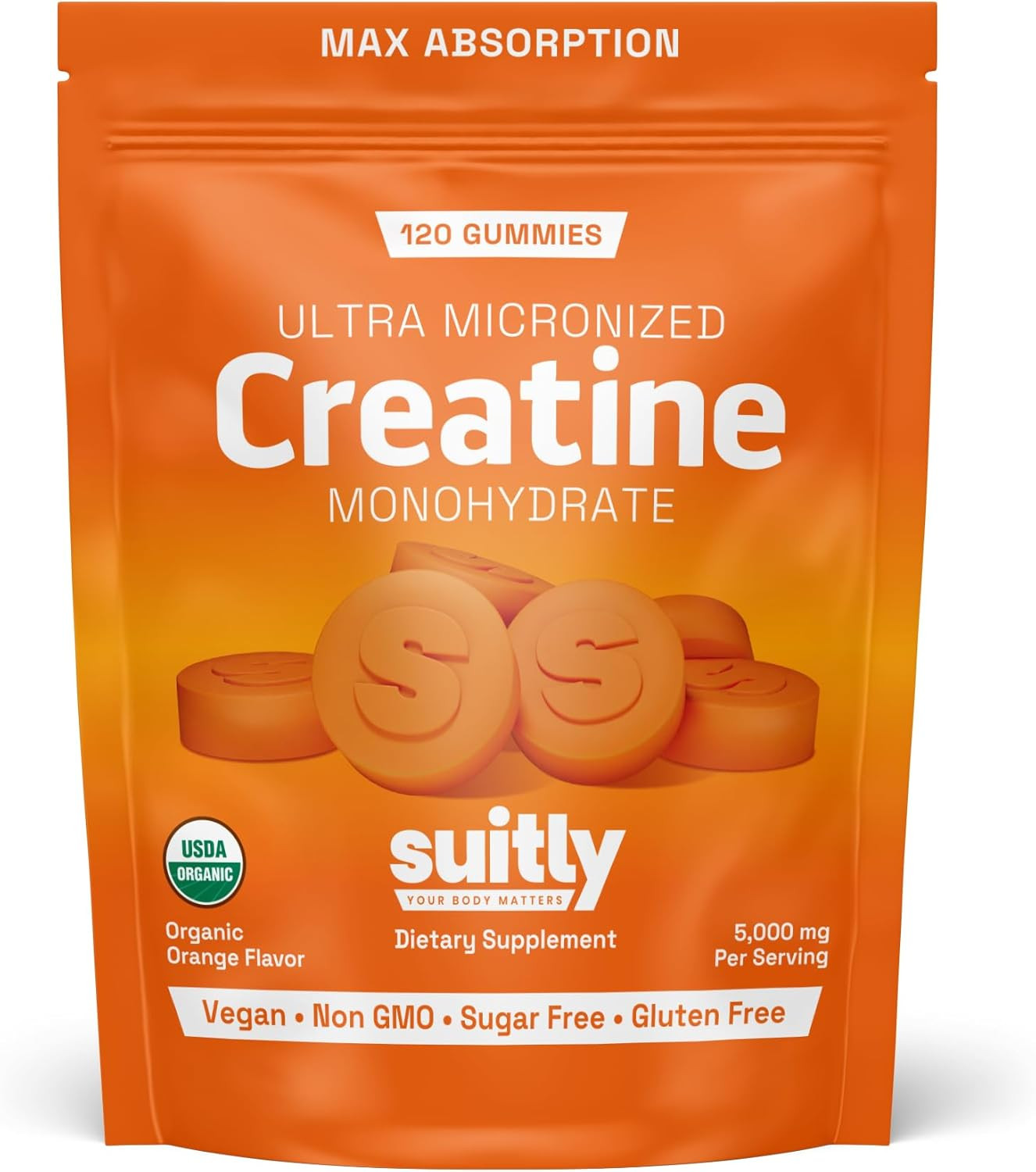 5G Ultra-Micronized Creatine Monohydrate Gummies | Made with Certified Organic I