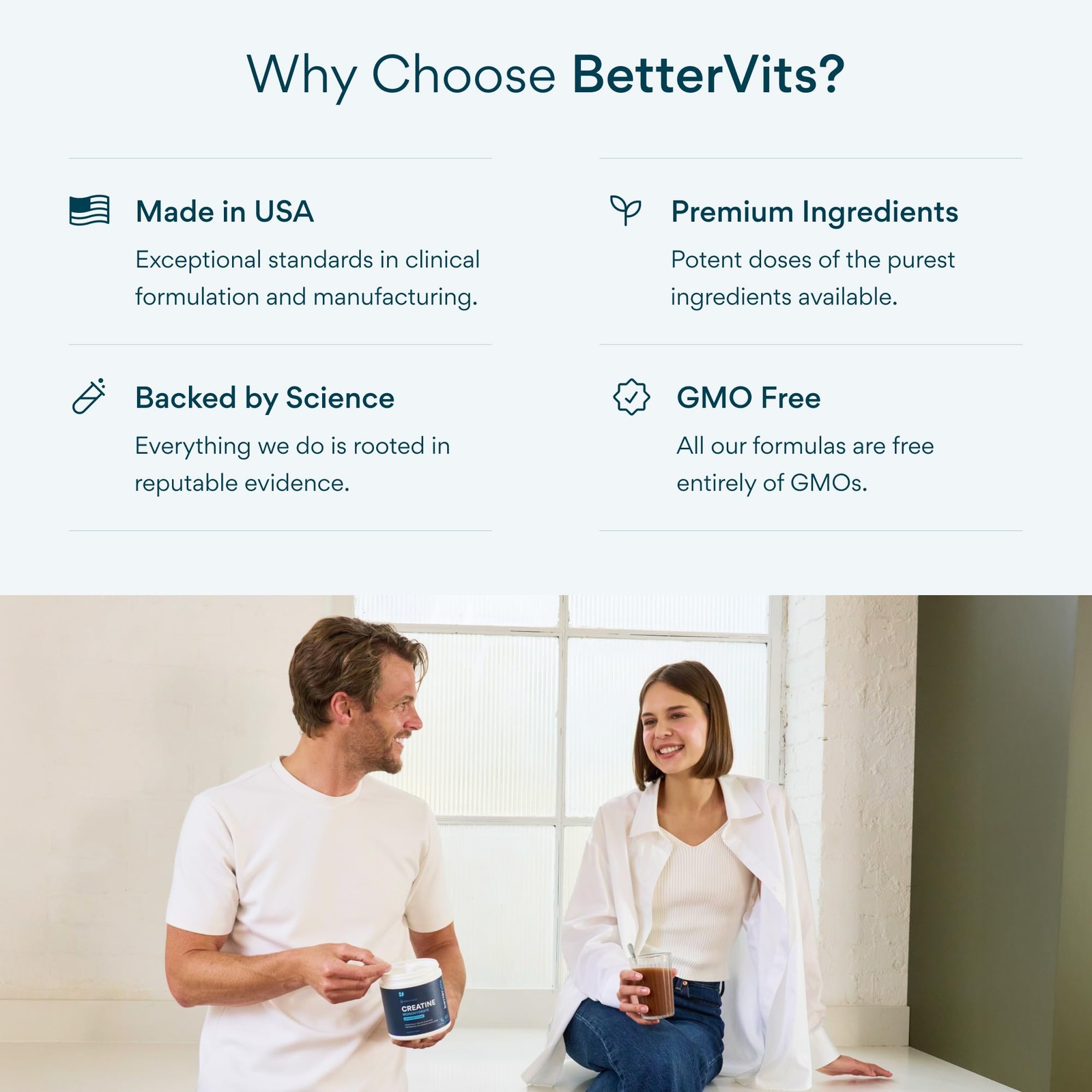 Bettervits Creatine Monohydrate 5g Unflavoured 60 Servings