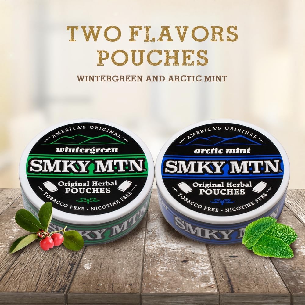 Original Herbal Pouches – Wintergreen – Tobacco Free and Nicotine Free – 10 Can