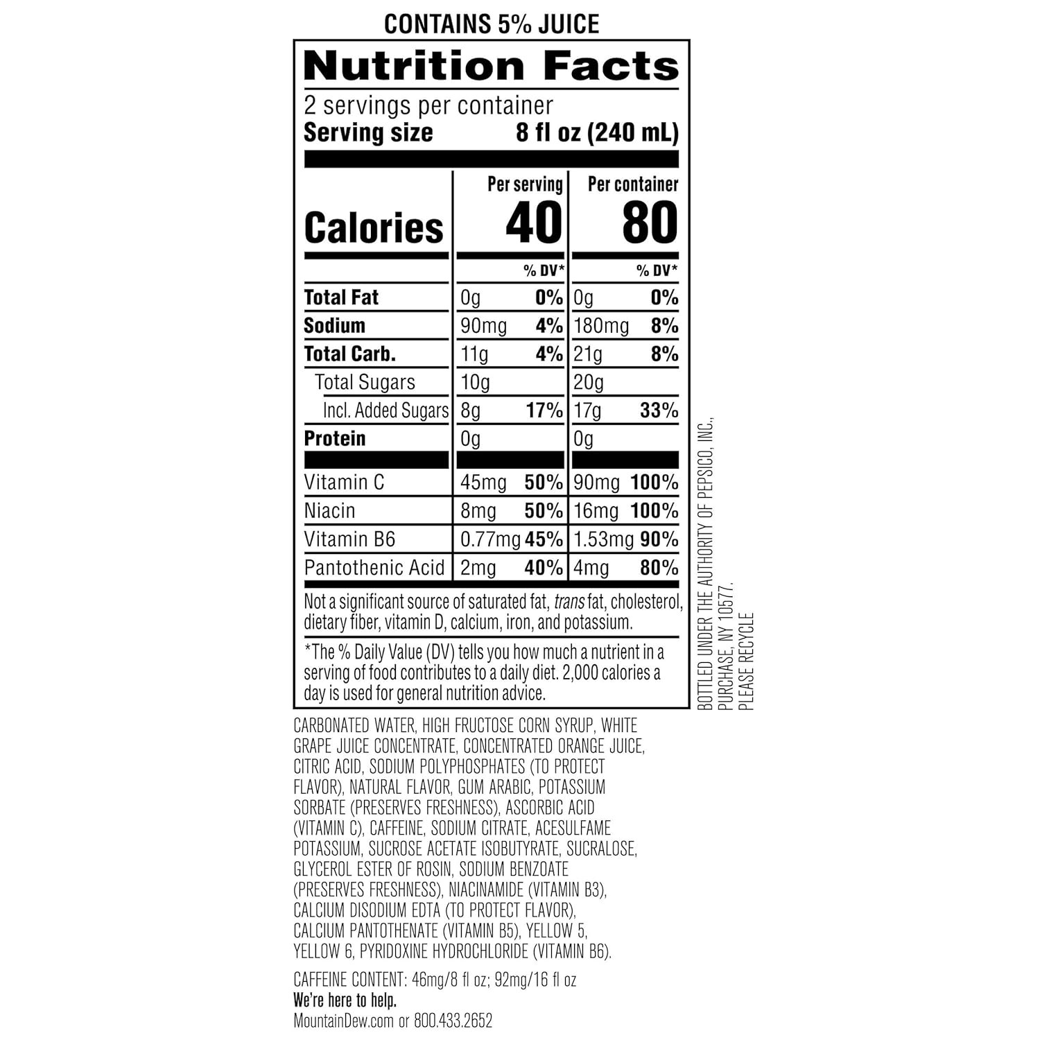 Mtn Dew Kickstart Energizing Orange Citrus Juice Drink Pack of 12 16oz Cans