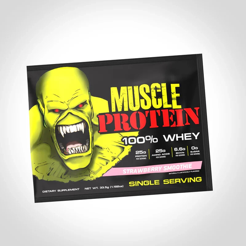 Monster Muscle Whey Protein Powder Travel Sample Single Serving Colossal Labs