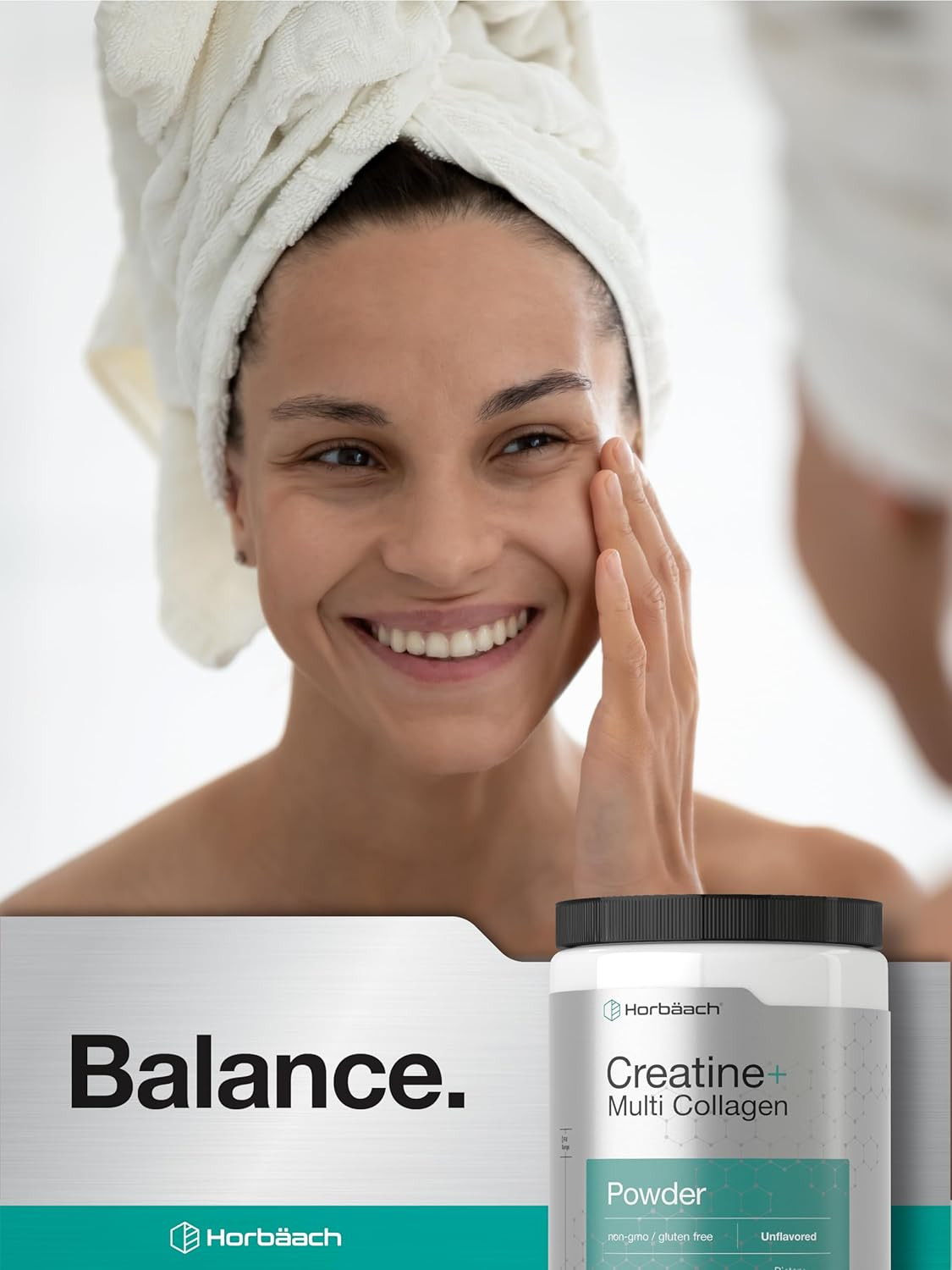 Horbäach Creatine Monohydrate Powder | with Collagen and L-Taurine | 10.05 Oz |