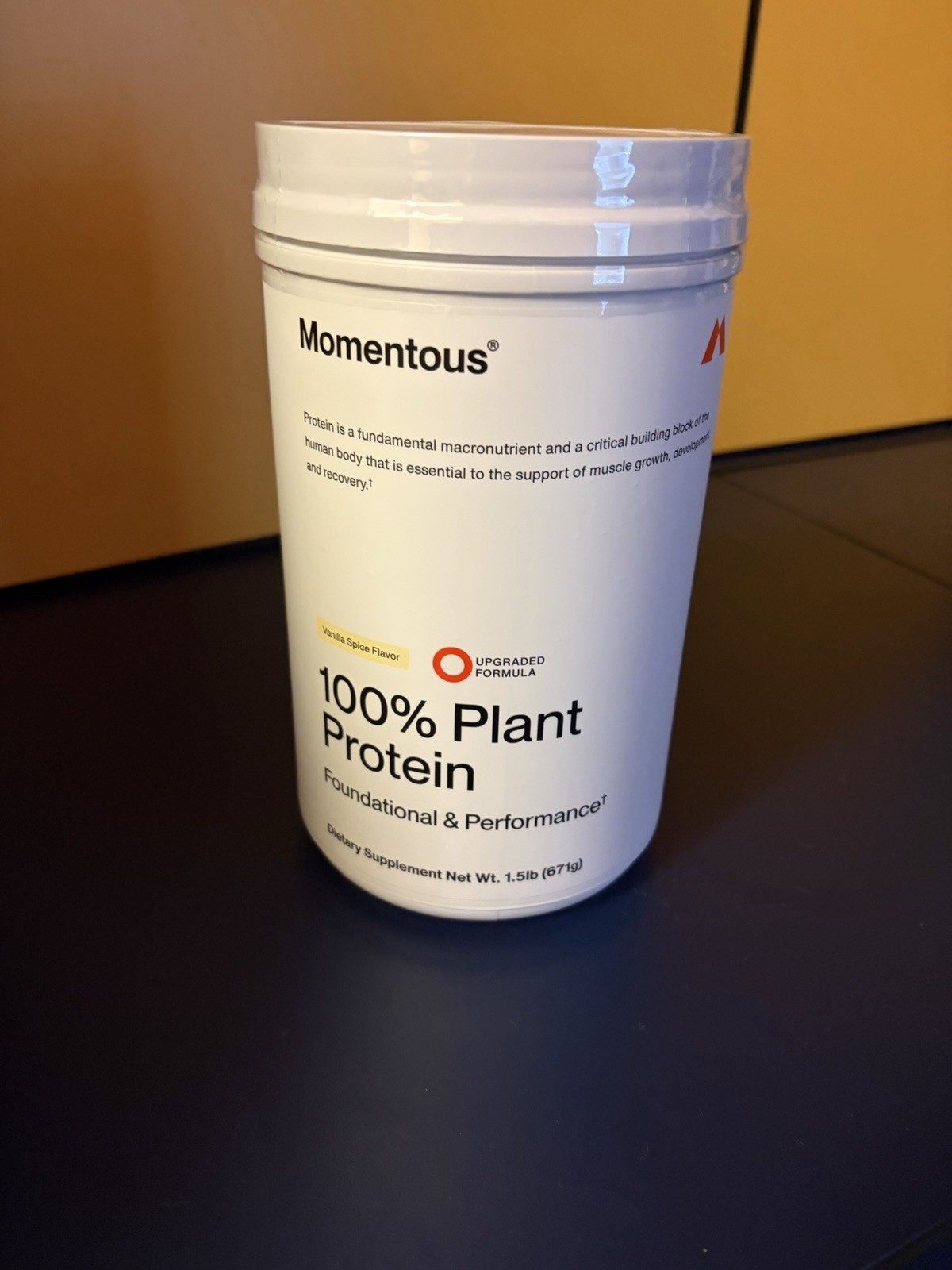Momentous Plant Protein Powder Vanilla Spice Vegan High Protein 1.5lb
