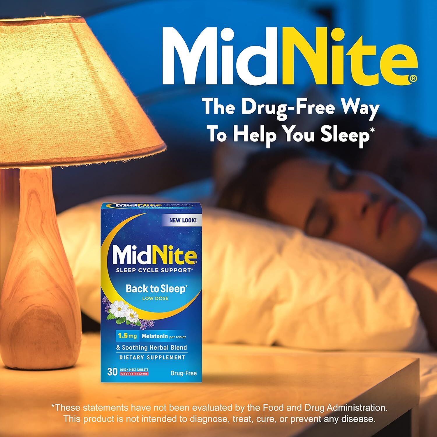 MidNite Back to Sleep Low Dose, 1.5 mg Melatonin Aid, Non-Habit…