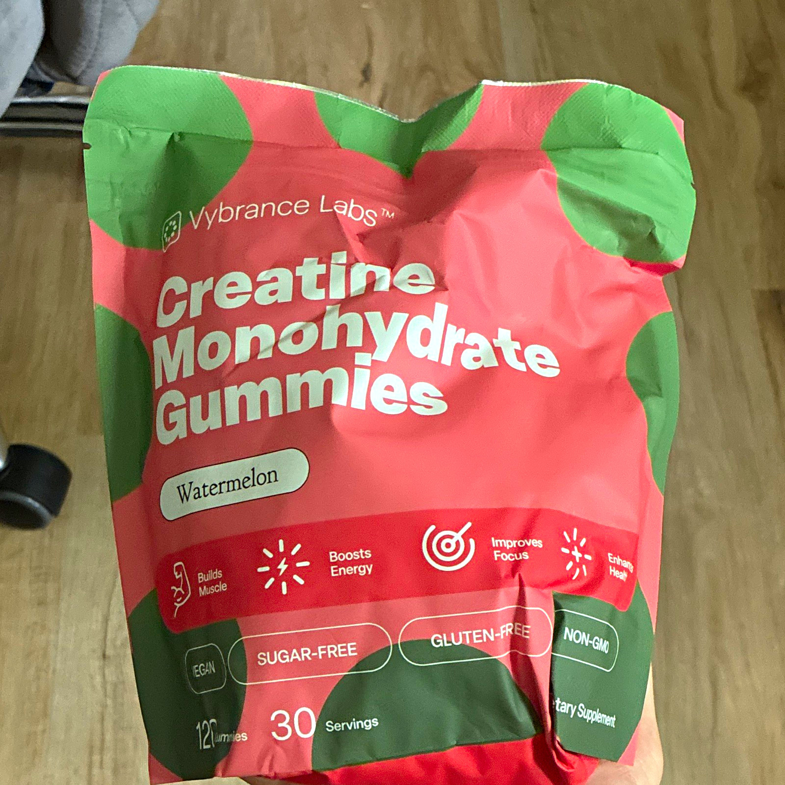 Vybrance Labs Creatine Monohydrate Gummies Watermelon 120 Vegan Sugar-Free