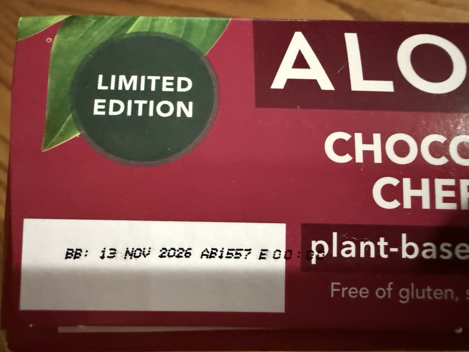 ALOHA Organic Plant-Based Protein Bars Chocolate Cherry 12ct 14g, Vegan