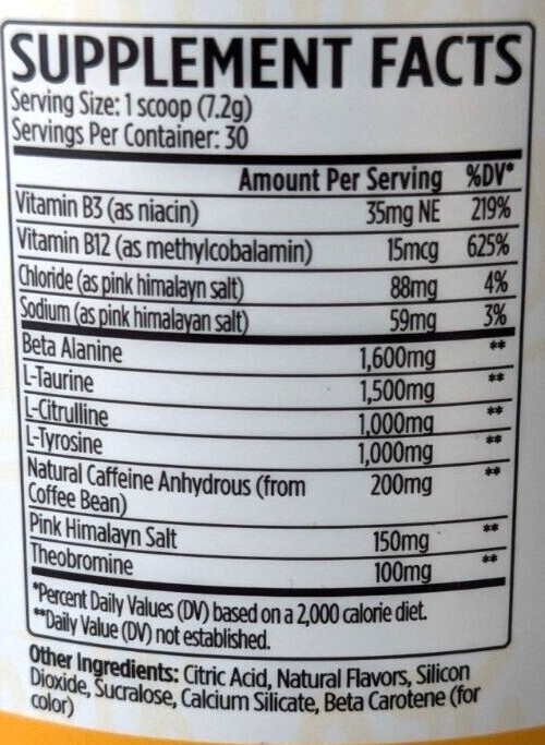 VMI Sports KXR Sport Pre-Workout, 30 Servings, Peach Mango Flavor, Exp. 9/26