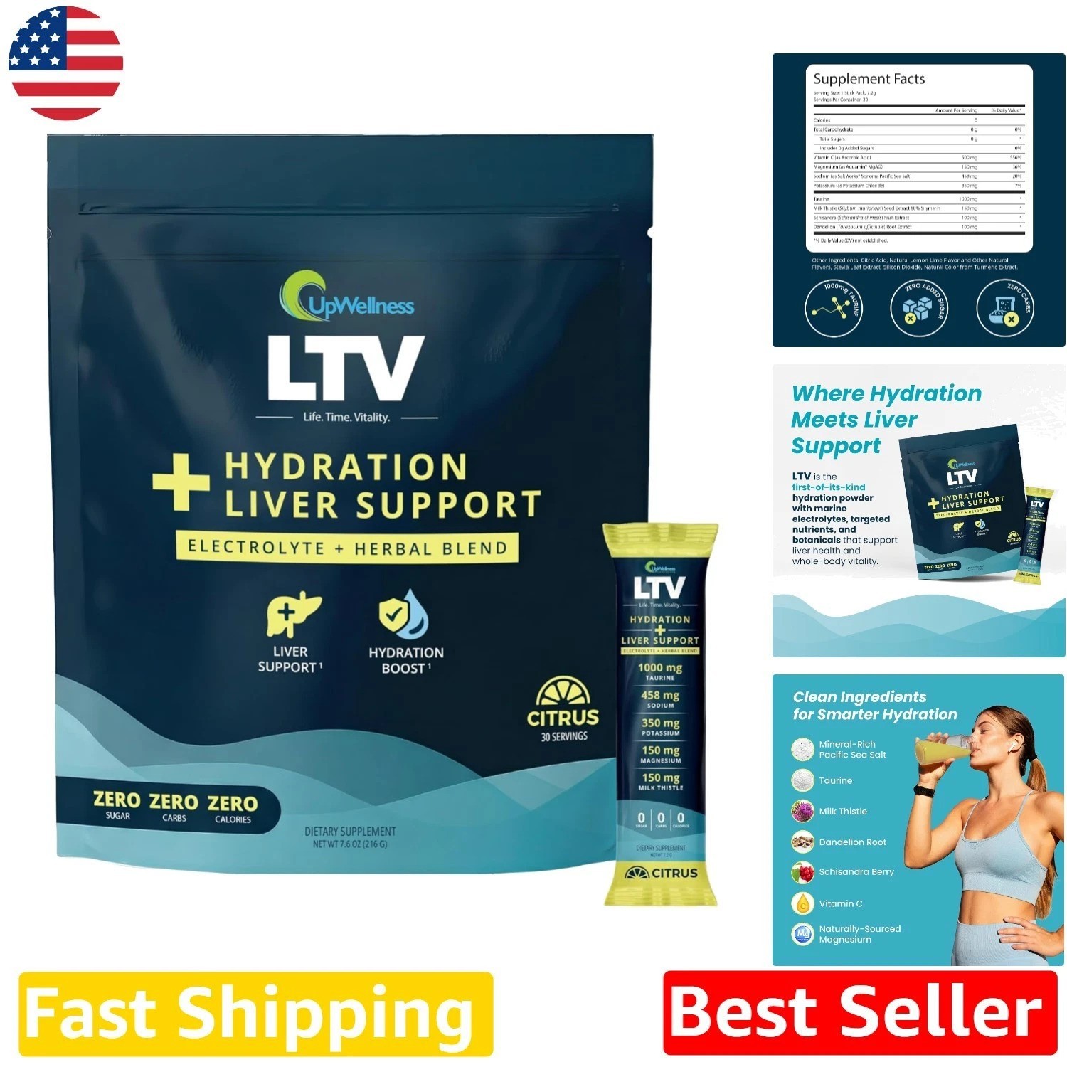 LTV Hydration Packets: Physician-Formulated Liver Support Electrolytes Citrus…