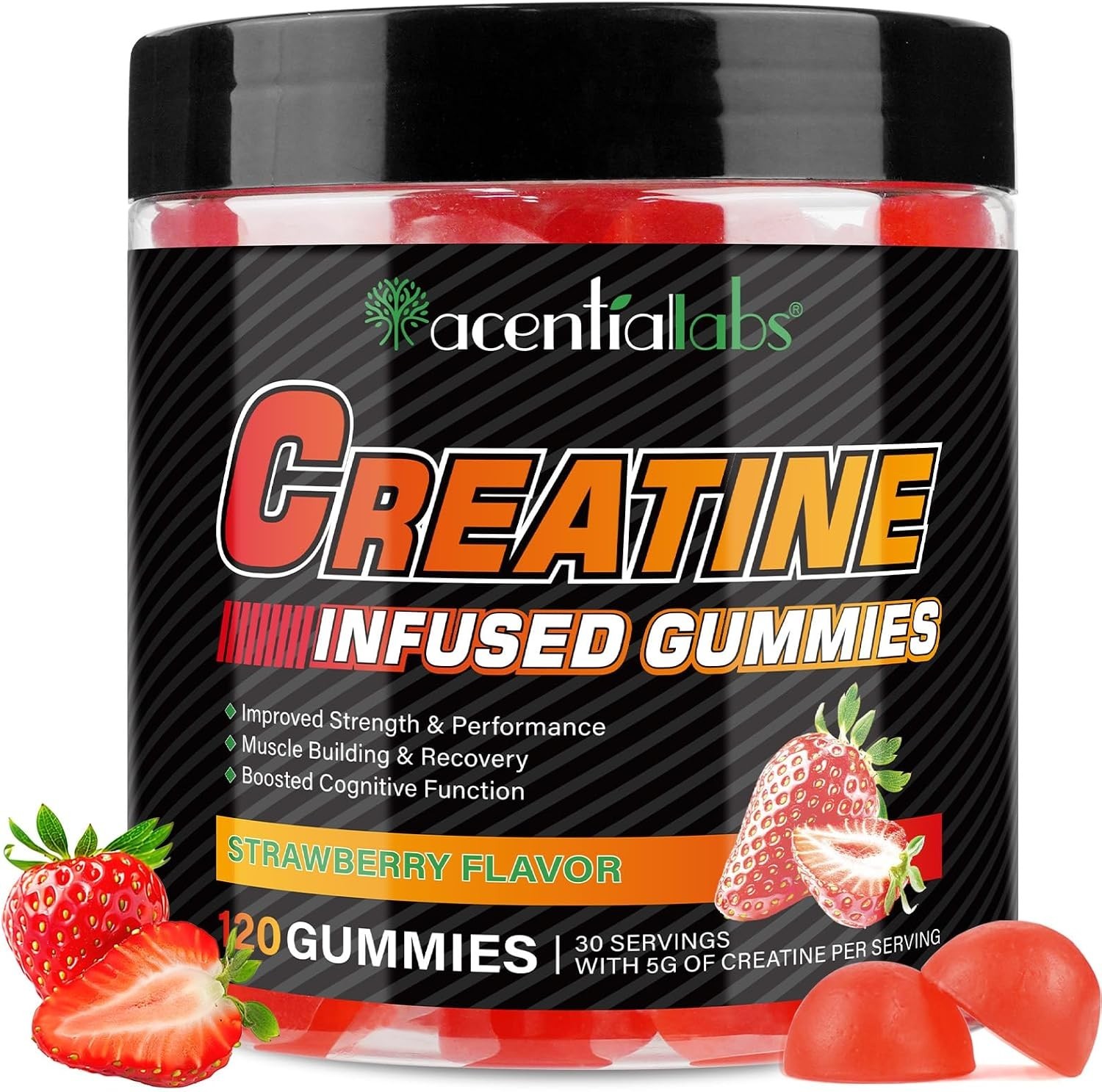 Creatine Monohydrate Gummies for Men & Women ~ 5g Creatine Monohydrate