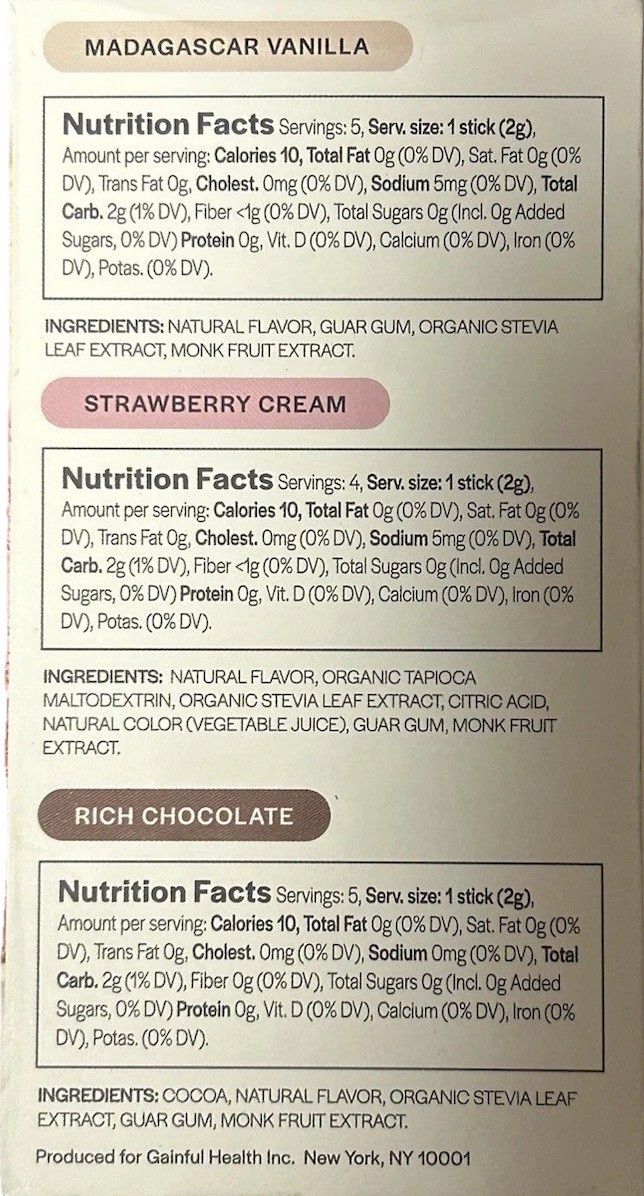 Gainful Flavor Vanilla, Strawberry & Chocolate 14 Packets Ex: 08/2026 New Sealed